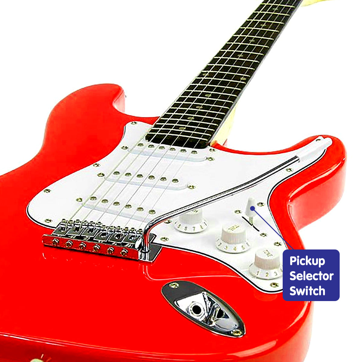 Adjustable 39in Electric Guitar, Gloss Finish - Karrera Red