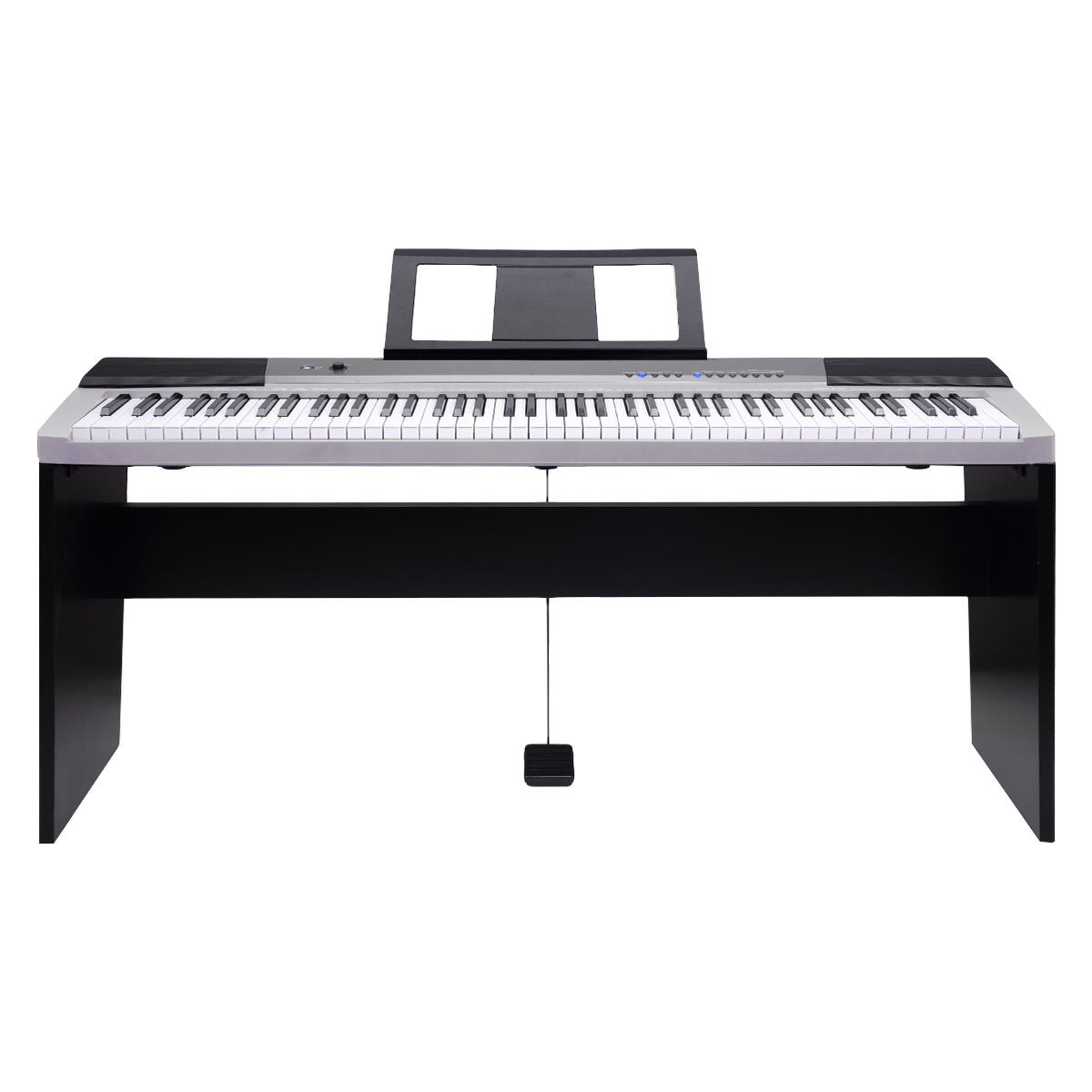 88-Key Electronic Keyboard w/ Stand, 140 Timbres, Silver
