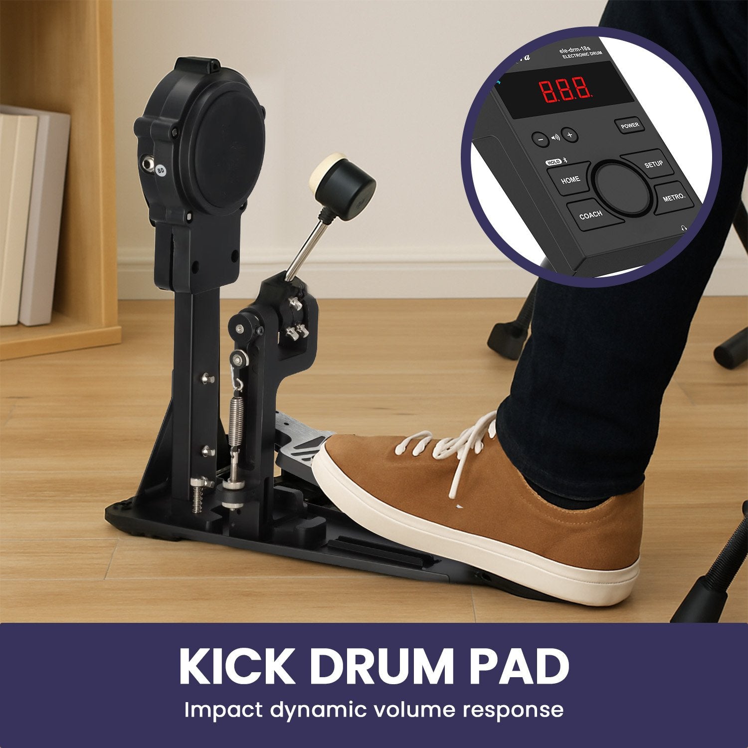 Karrera 18S Electronic Drum Kit 8in Mesh Snare Bluetooth USB/MIDI