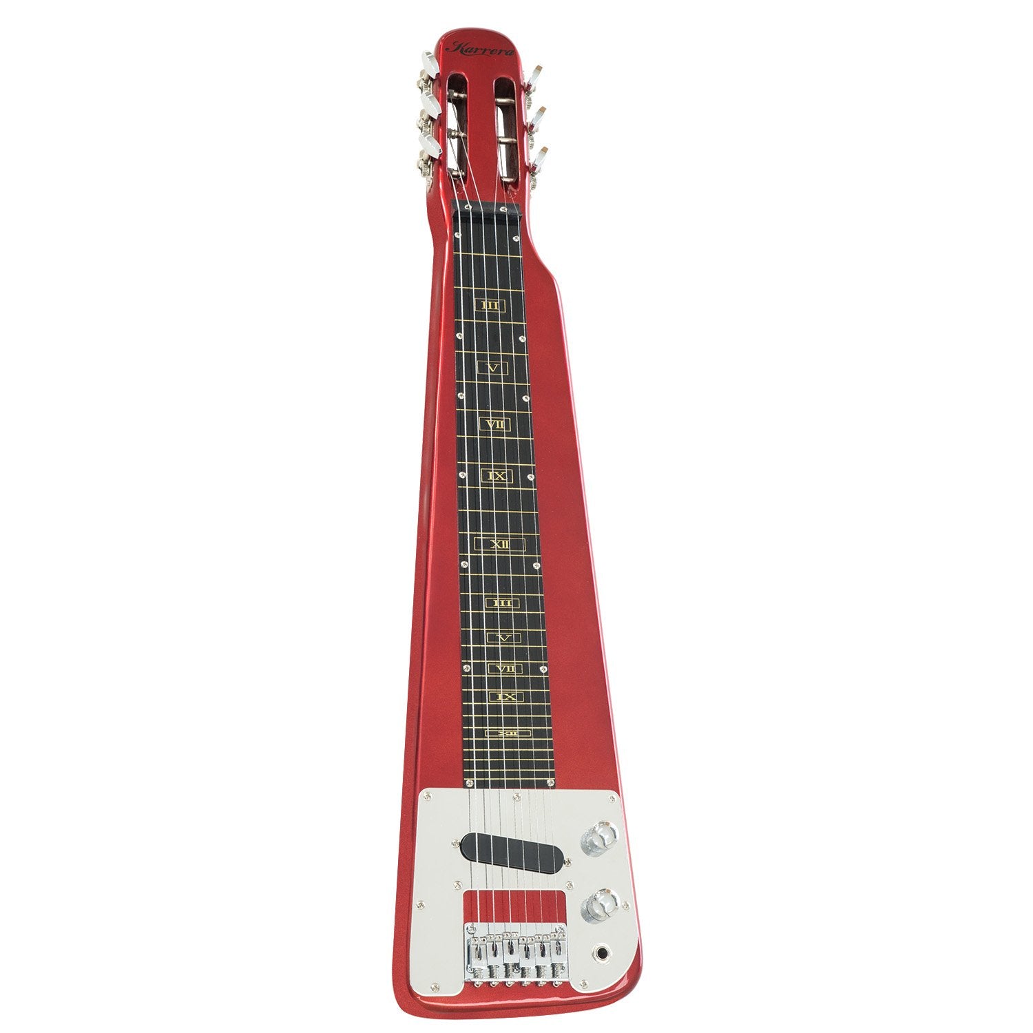 Metallic Red 6-String Lap Steel Guitar, Volume Controls - Karrera