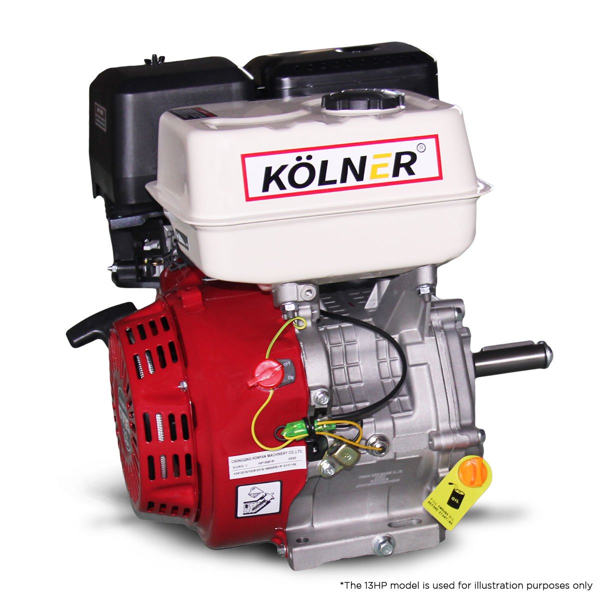 16HP Petrol Recoil Start Engine, 420CC, 25.4mm Shaft - Kolner