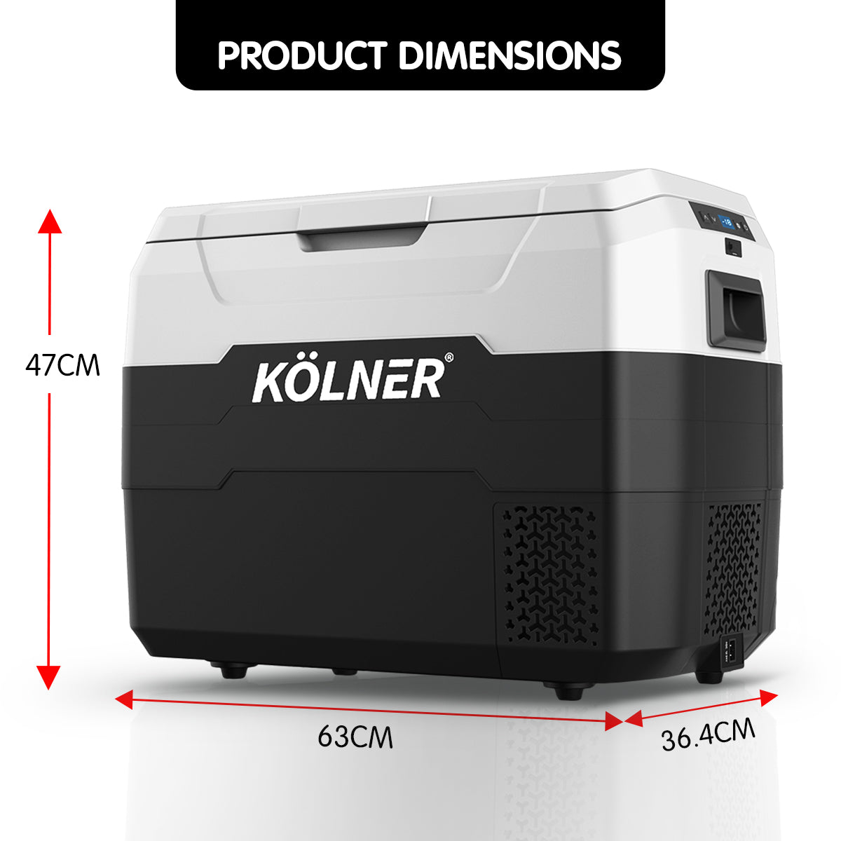 40L Portable Fridge Freezer Cooler, 12/24/240V, Camping - Kolner