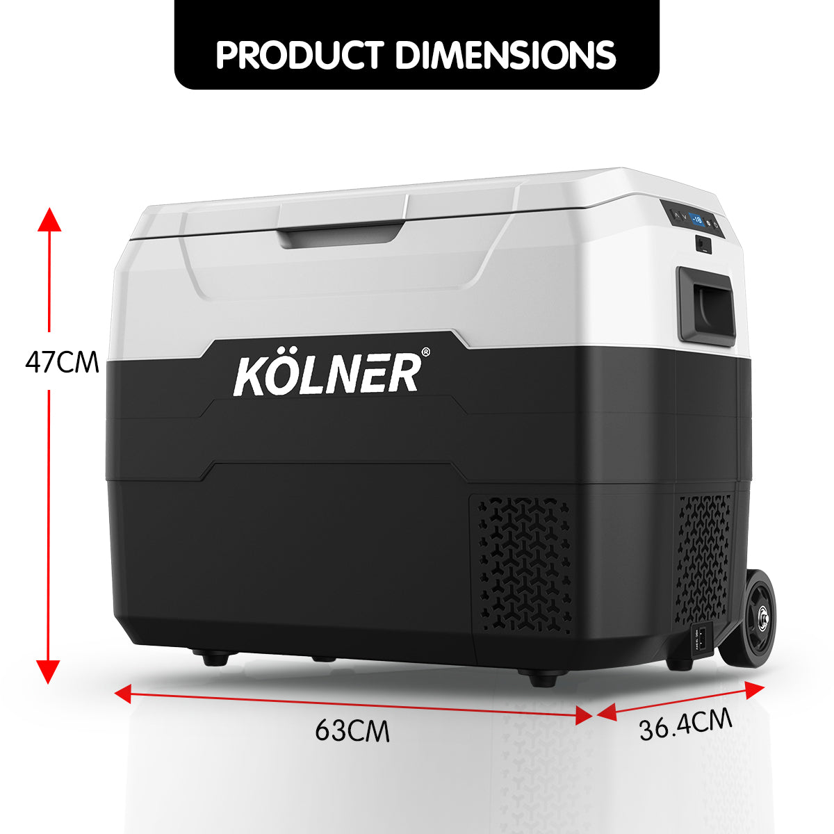 40L Portable Fridge Freezer, LCD Control, 12/24/240V Kolner