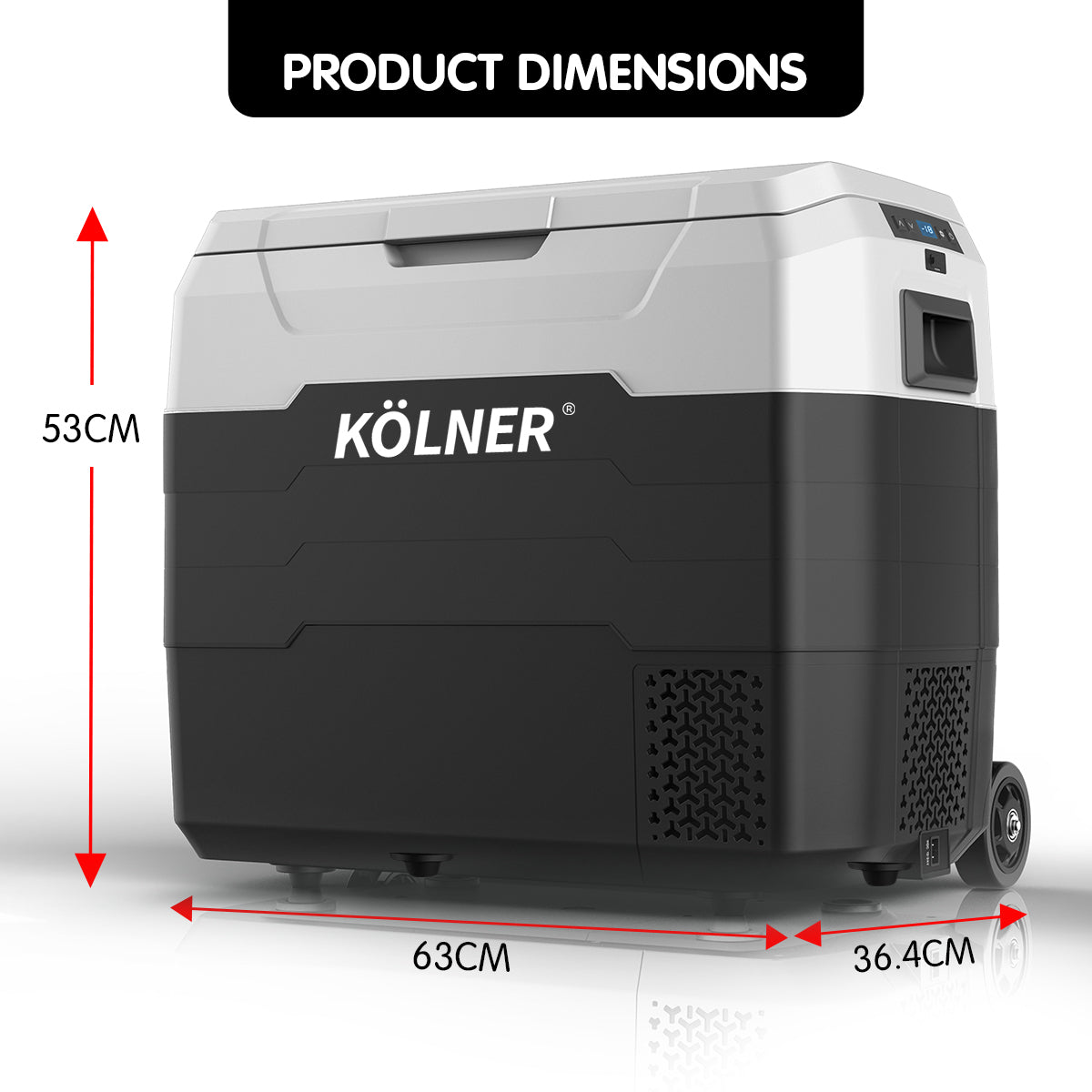 50L Portable Fridge Freezer, -20C to +10C, 12/24/240V - Kolner