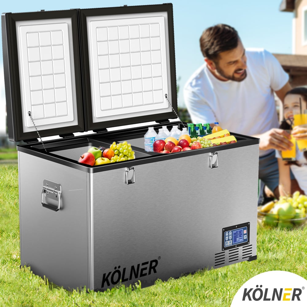 80L Dual-Zone Portable Fridge Freezer, LCD Control, Kolner