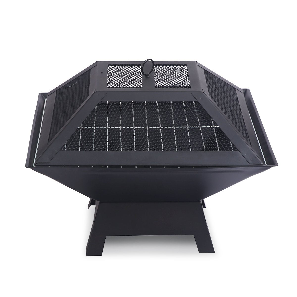 2-in-1 Charcoal Firewood Fire Pit & BBQ Grill Set, Wallaroo