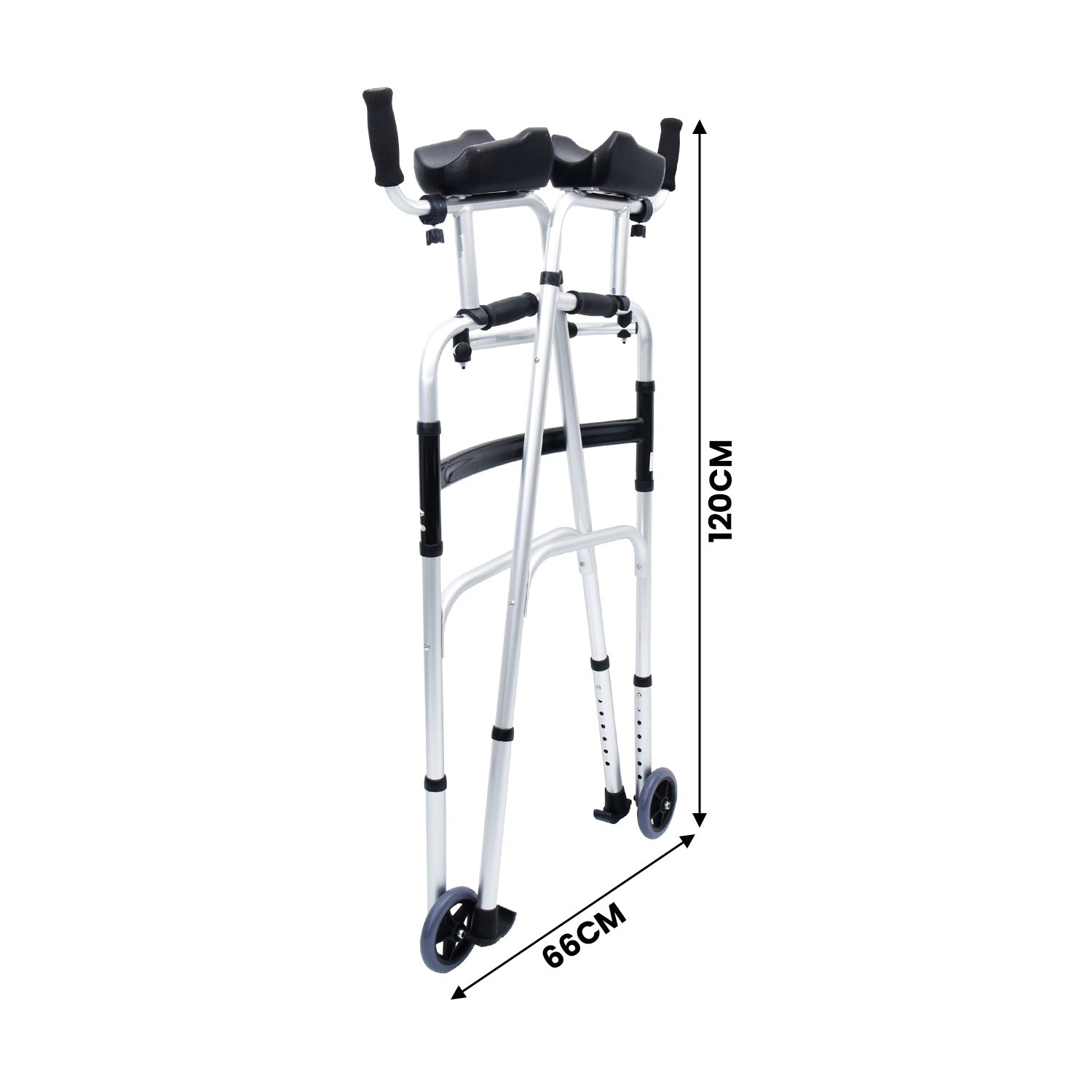 Adjustable Folding Aluminium Rollator Walker with Forearm Supports