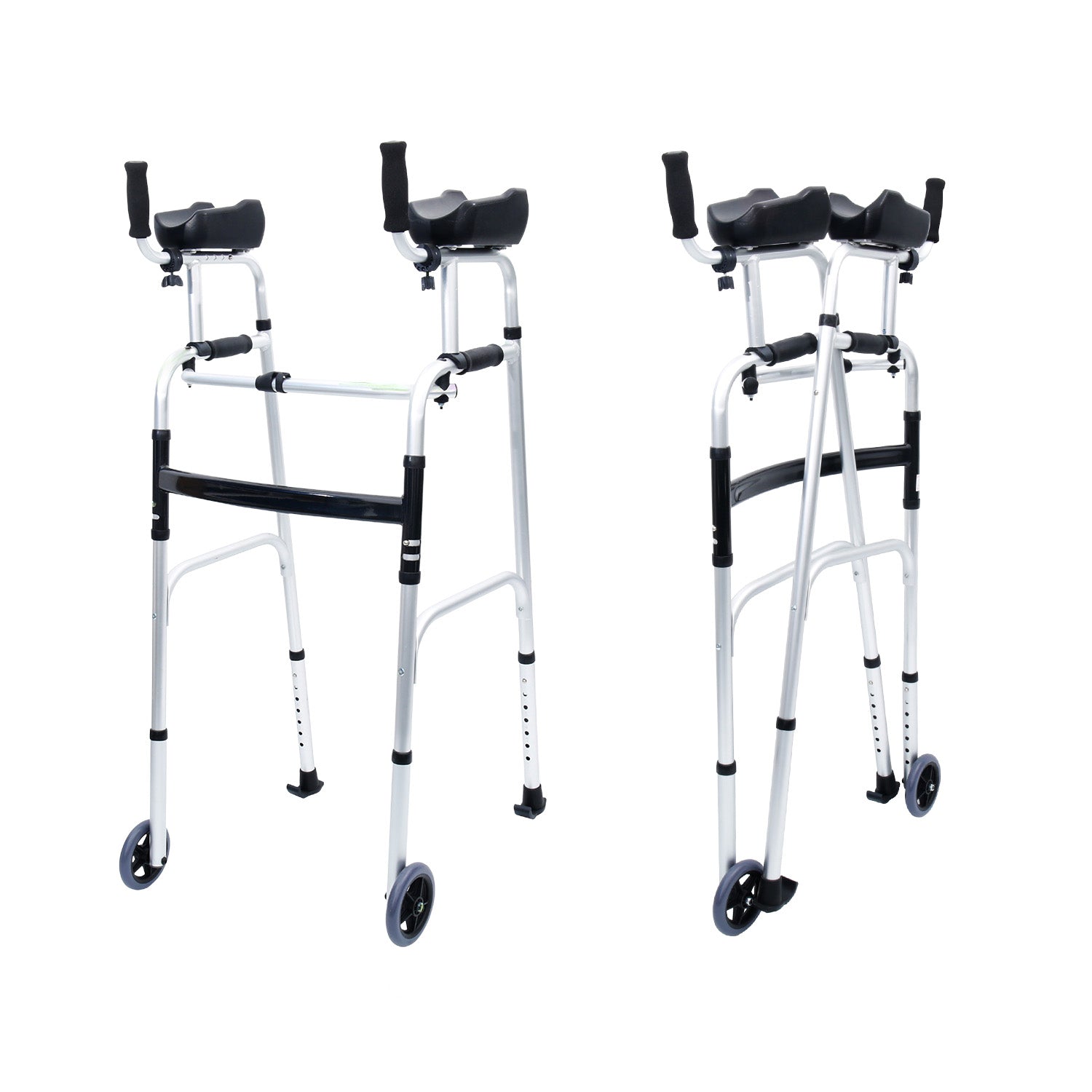 Adjustable Folding Aluminium Rollator Walker with Forearm Supports