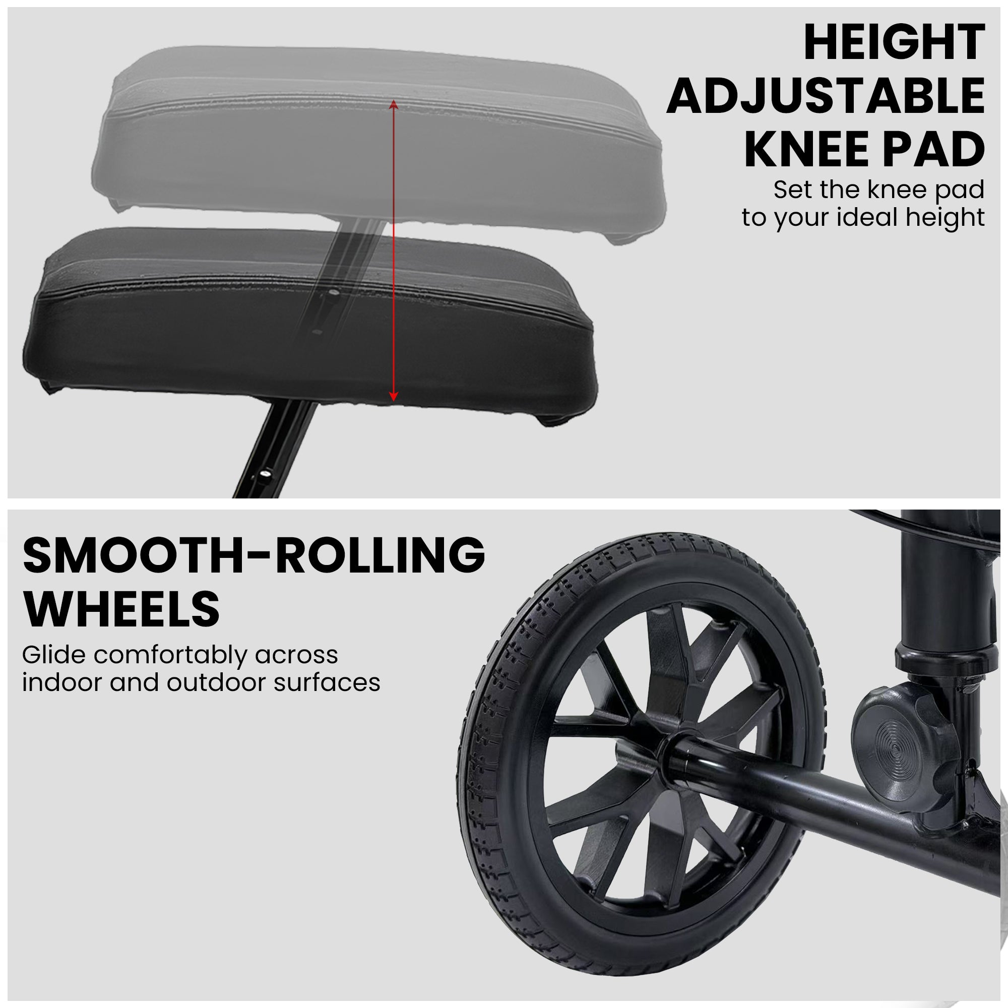 Orthonica Knee Walker with Adjustable Pad and Dual Brakes