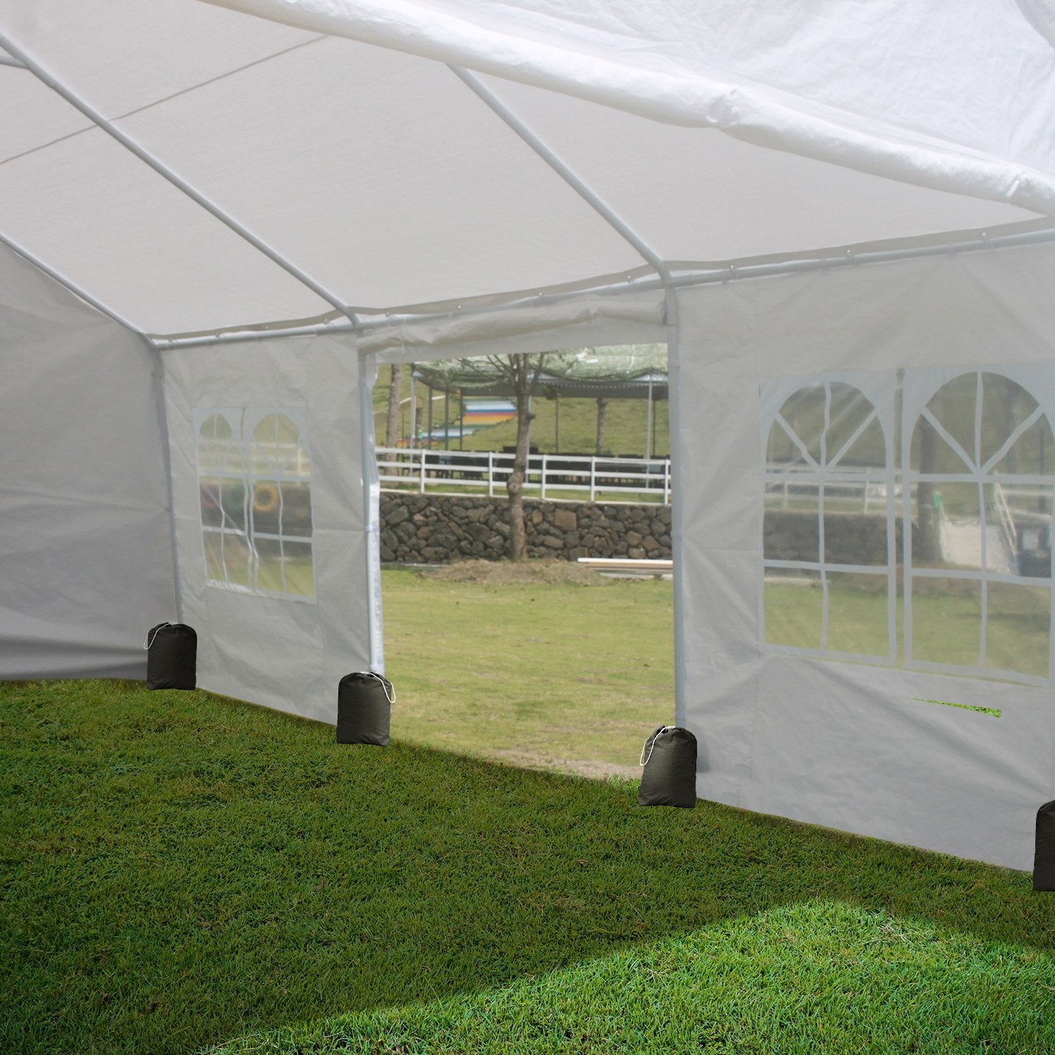 Waterproof 12m x 6m Outdoor Event Marquee Tent, Steel Frame