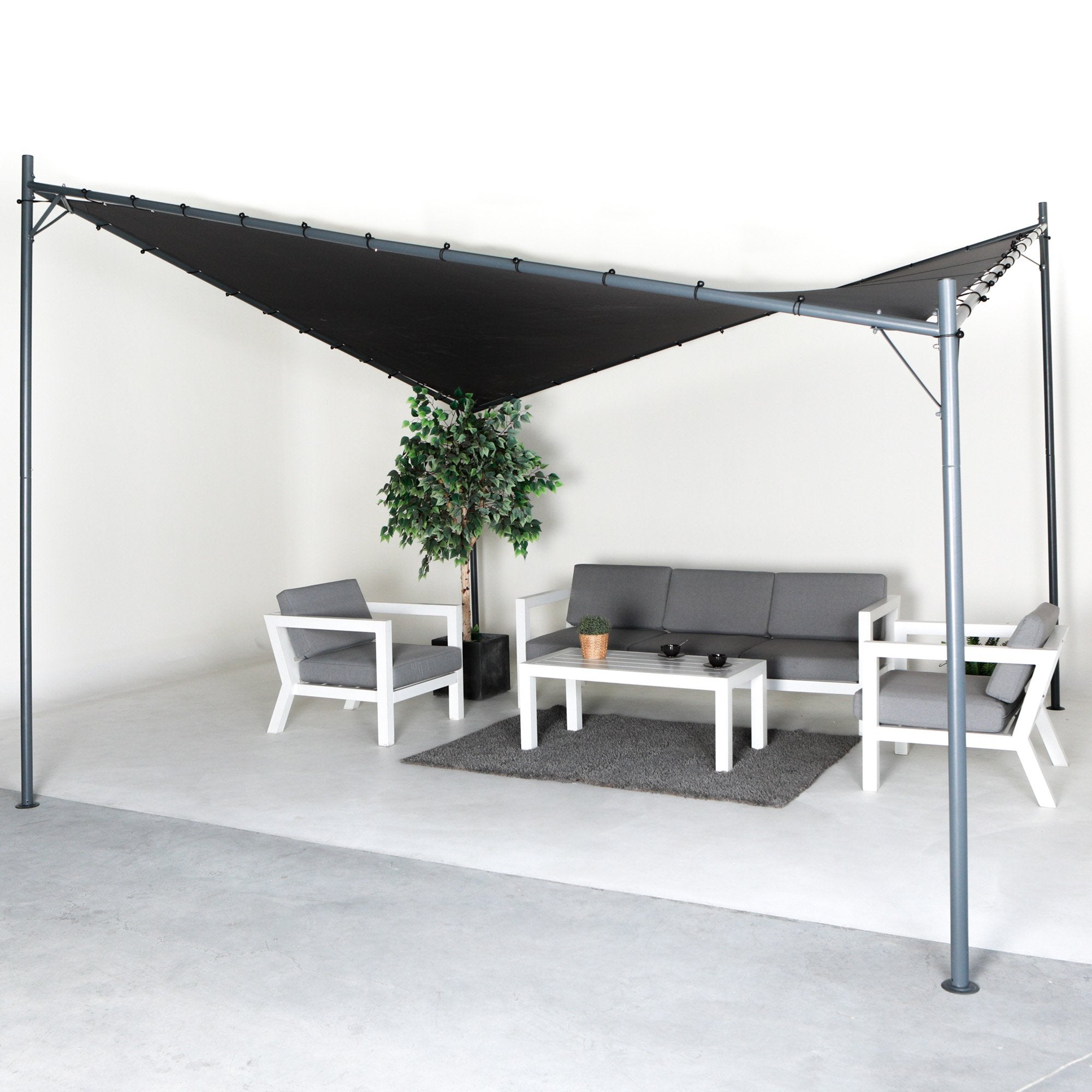 Butterfly Design 3x3m Steel Gazebo, UPF 50+, Charcoal