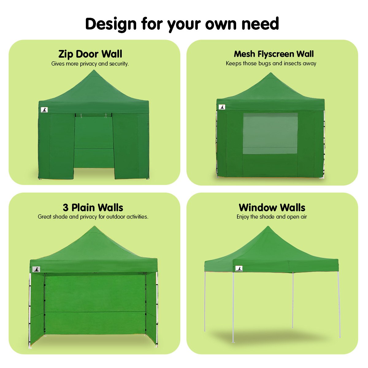 Easy Set-Up 3x3m Gazebo Tent with Steel Frame - Wallaroo