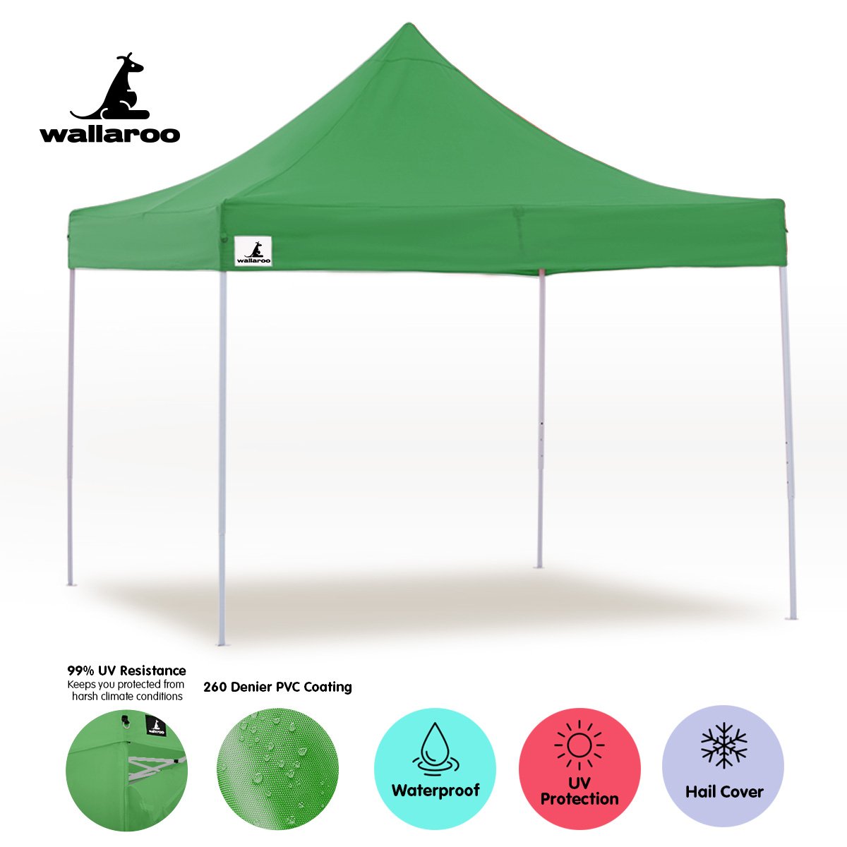 Easy Set-Up 3x3m Gazebo Tent with Steel Frame - Wallaroo