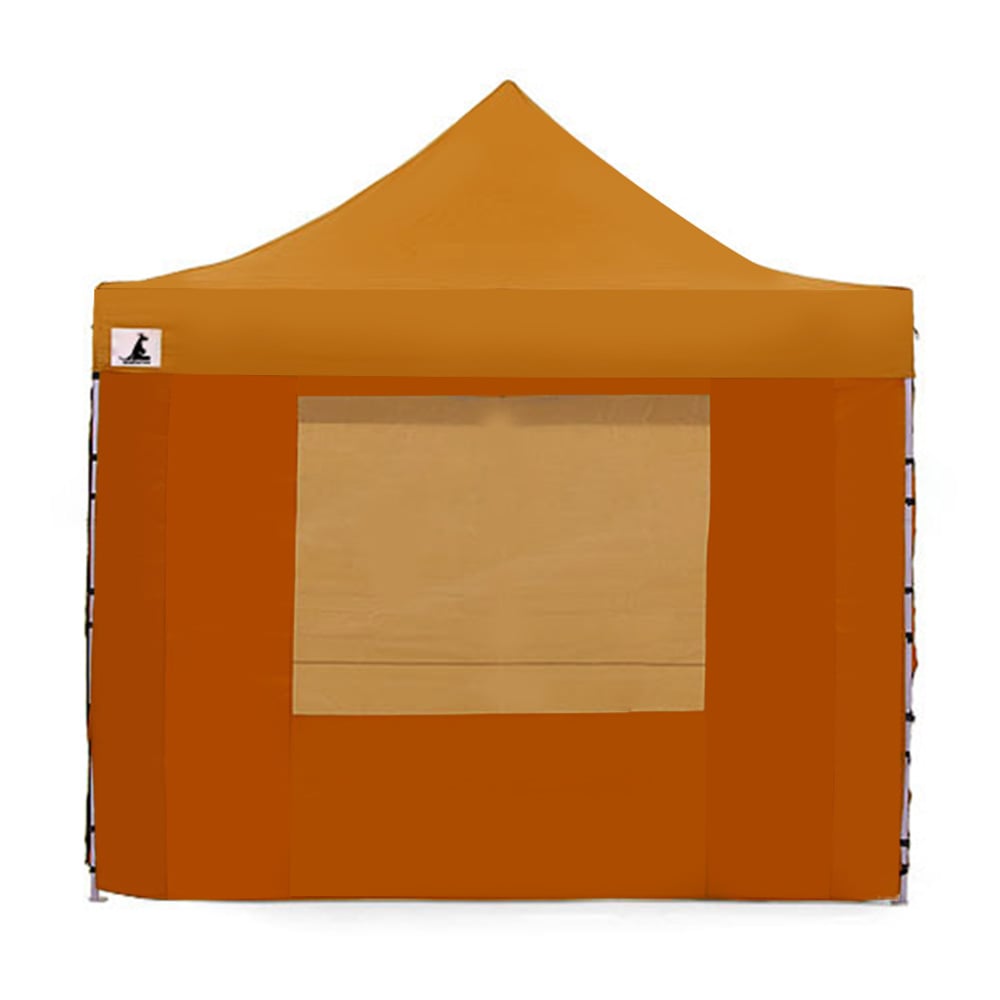 Powder Coated Steel Pop-Up Gazebo Tent 3x3m - Orange - Wallaroo