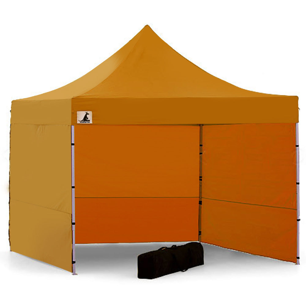 Powder Coated Steel Pop-Up Gazebo Tent 3x3m - Orange - Wallaroo