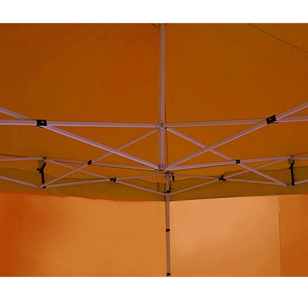 Powder Coated Steel Pop-Up Gazebo Tent 3x3m - Orange - Wallaroo