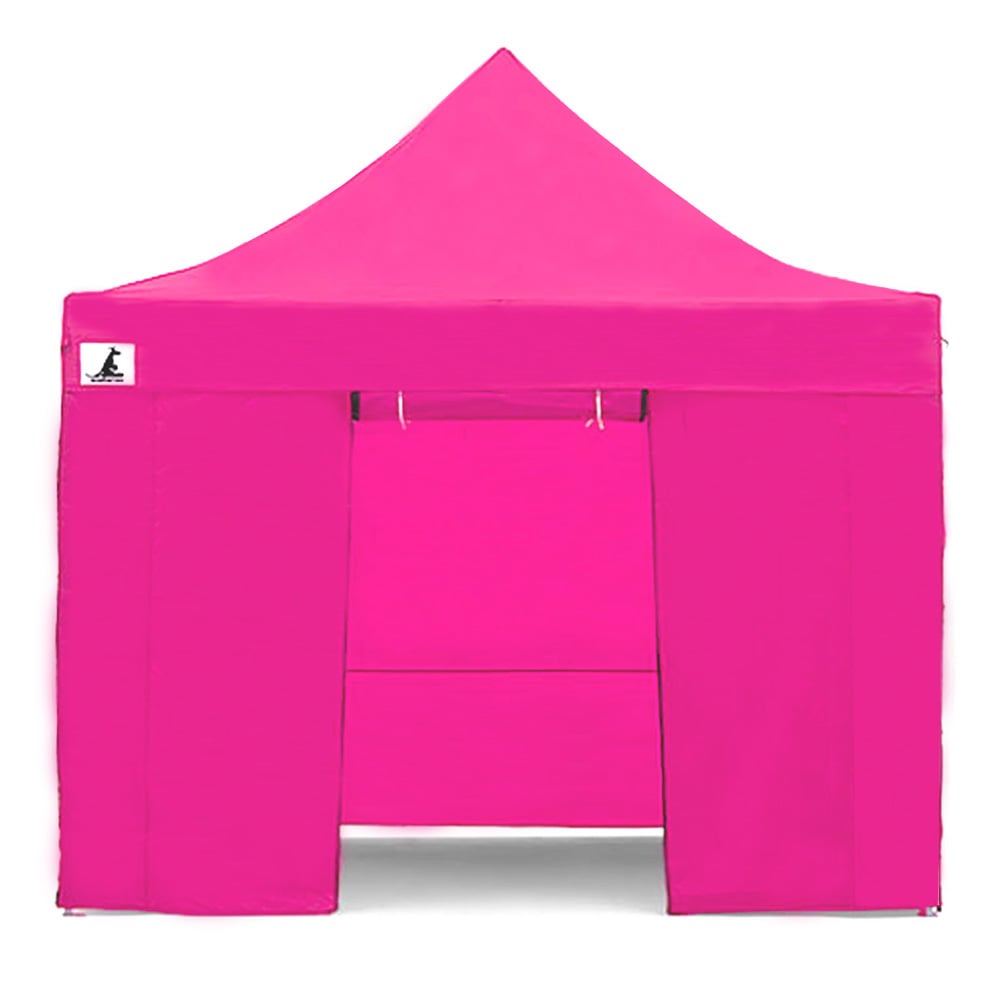 Heavy Duty 3x3 Pop-Up Gazebo Tent, Water-Resistant, Pink - Wallaroo