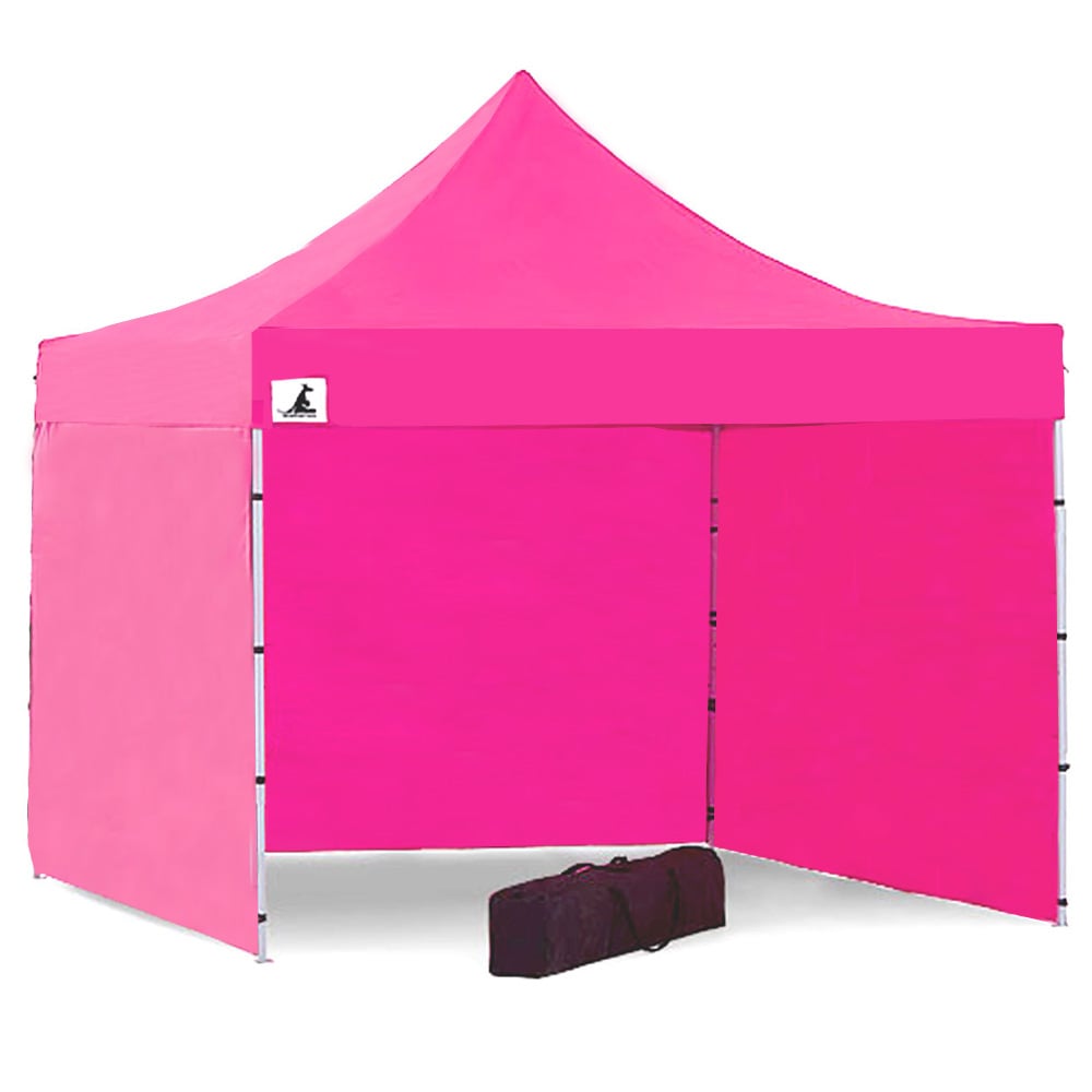 Heavy Duty 3x3 Pop-Up Gazebo Tent, Water-Resistant, Pink - Wallaroo