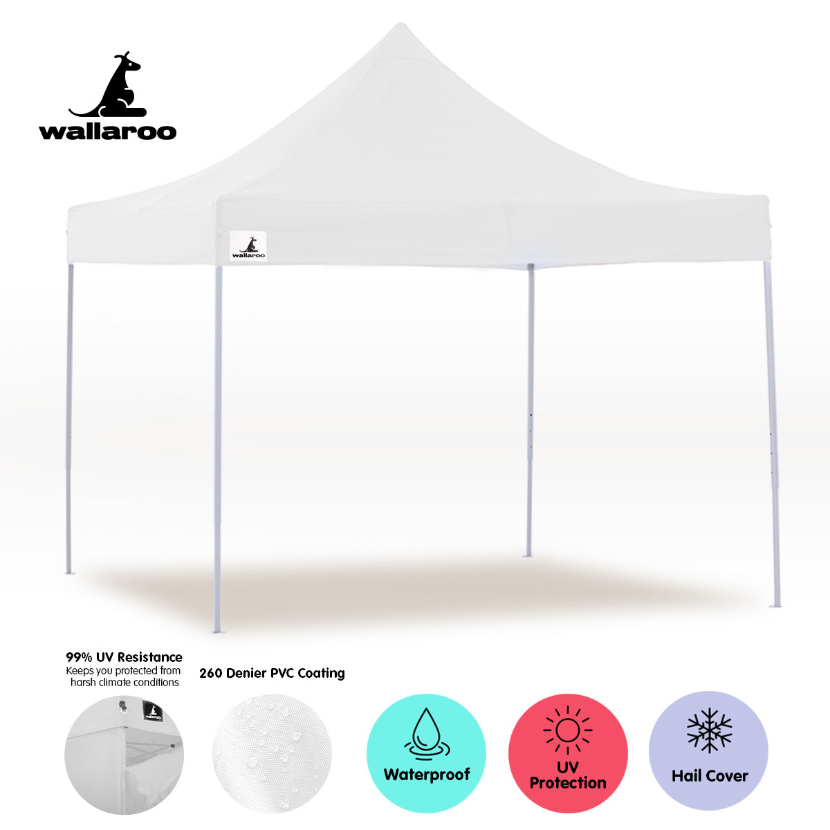 Quick Set-up 3x3 Pop-Up Gazebo Tent w/ Steel Frame - Wallaroo