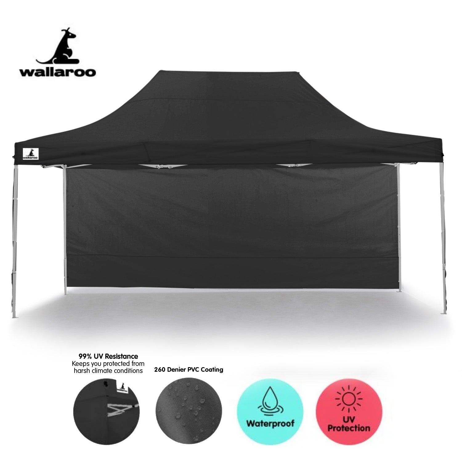 Quick Setup 3x4.5m Gazebo Tent with Carry Bag - Wallaroo