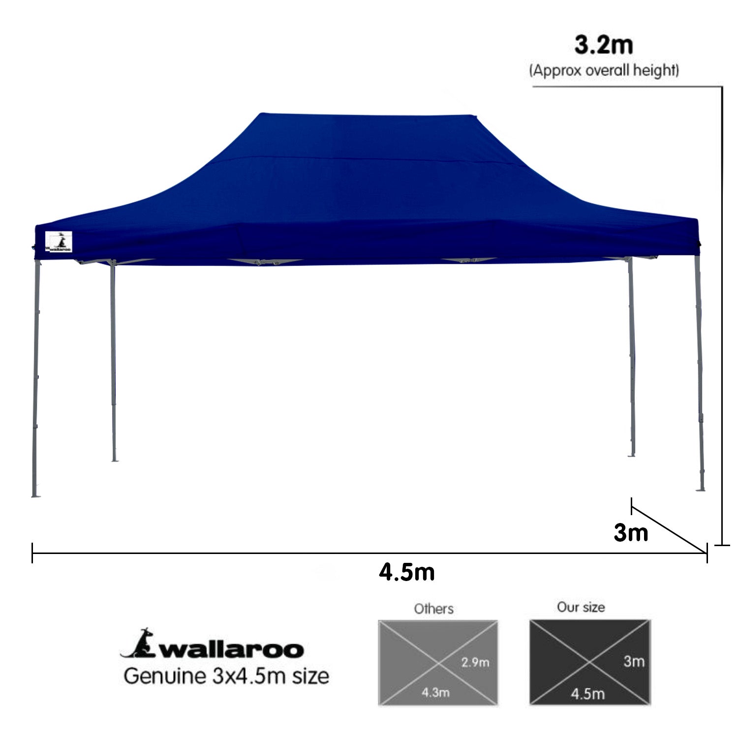 Quick-Setup 3x4.5m Gazebo Tent, Water-Resistant, Wallaroo