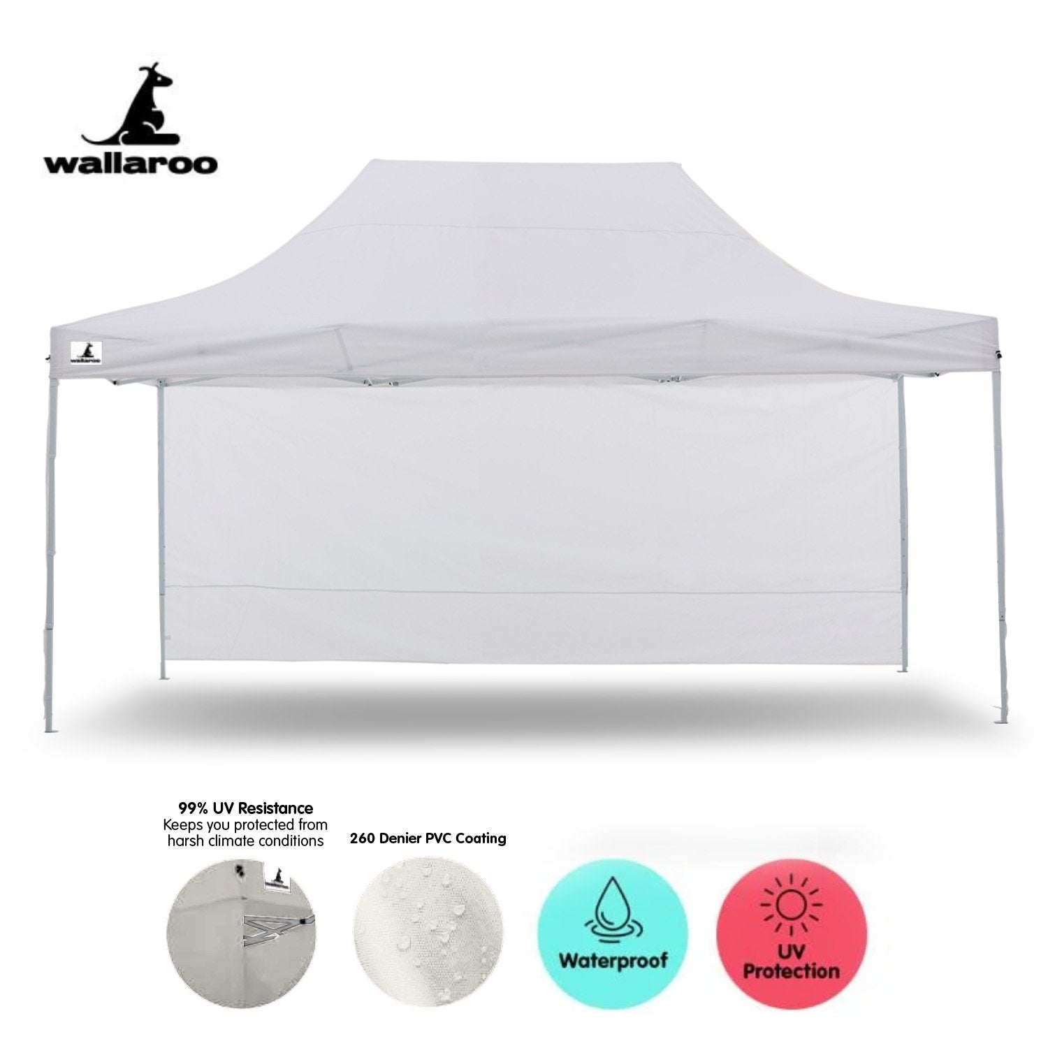 Quick Setup Waterproof Gazebo Tent 3x4.5m - Wallaroo