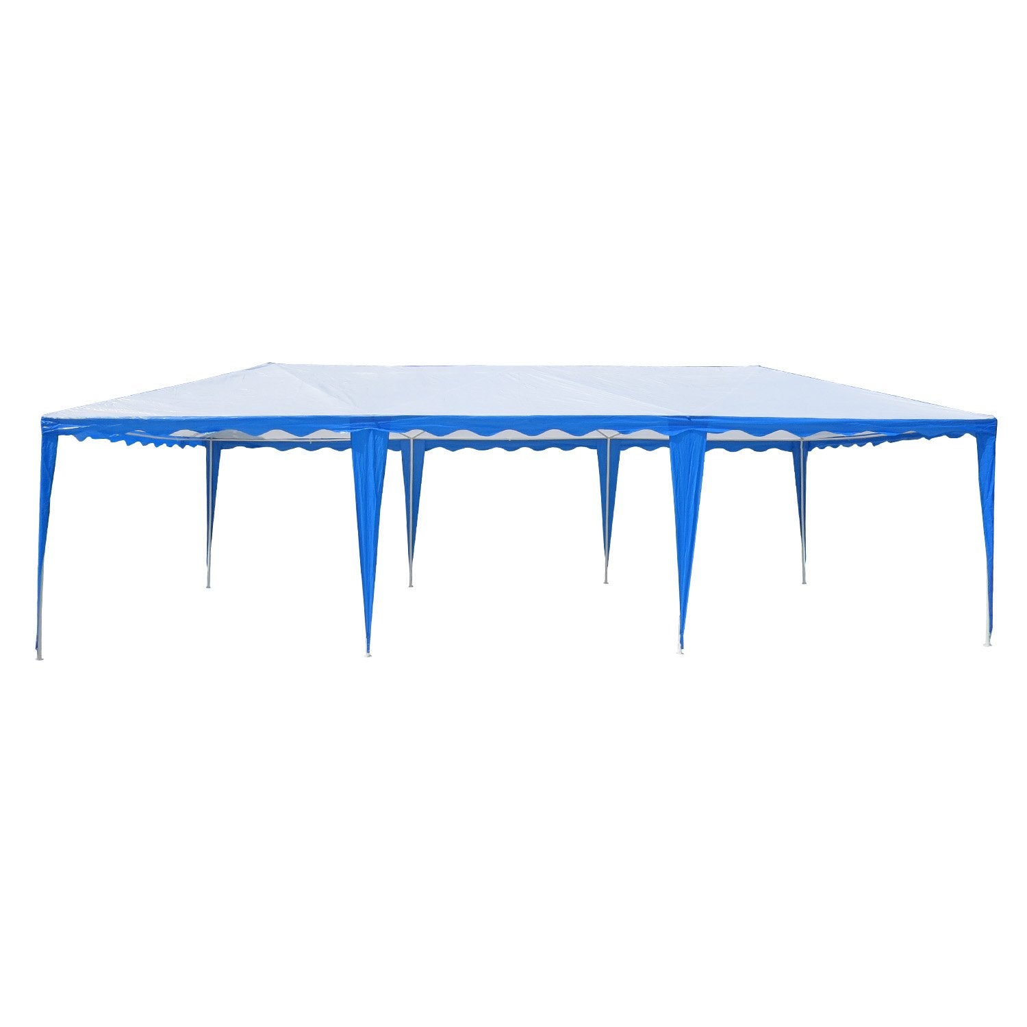 Blue 4x8m PE UV Tent with Windows & Doors - Wallaroo