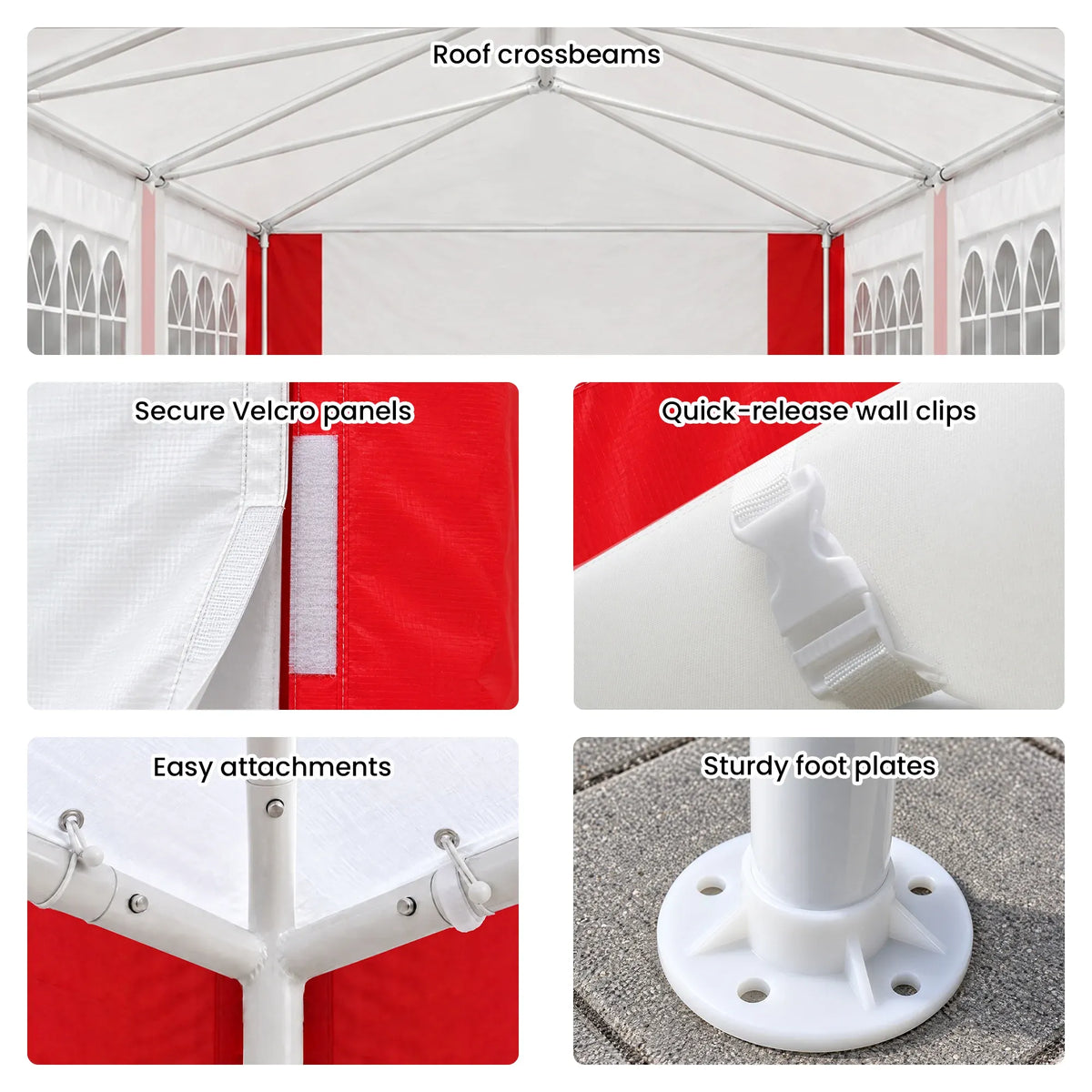 Wallaroo 4x8 Outdoor Event Wedding Marquee Tent Red