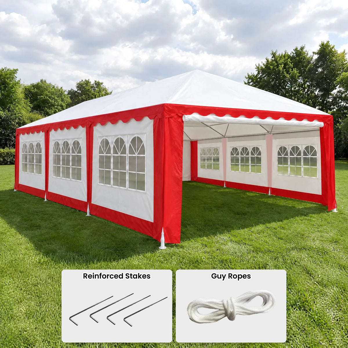 Wallaroo 4x8 Outdoor Event Wedding Marquee Tent Red