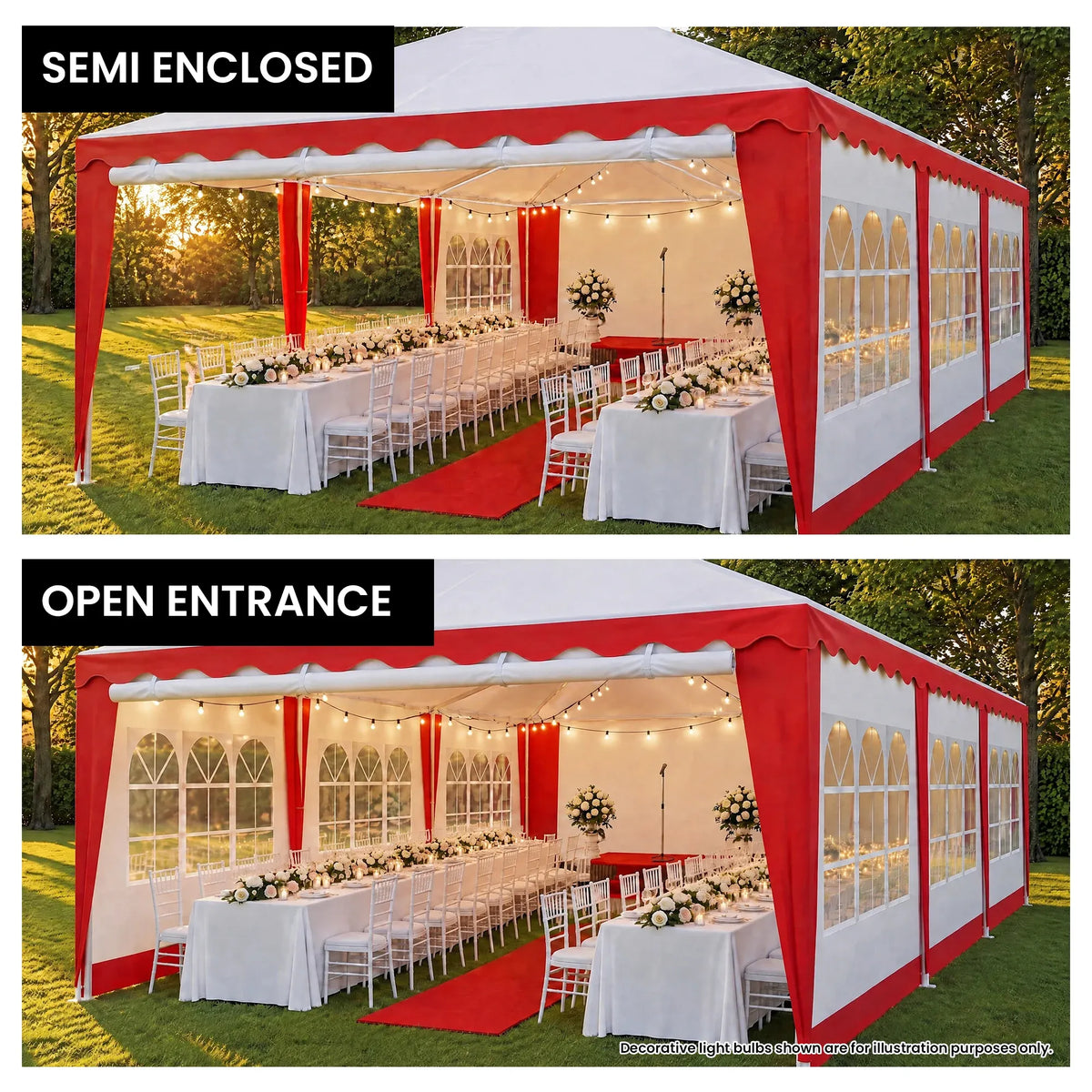 Wallaroo 4x8 Outdoor Event Wedding Marquee Tent Red
