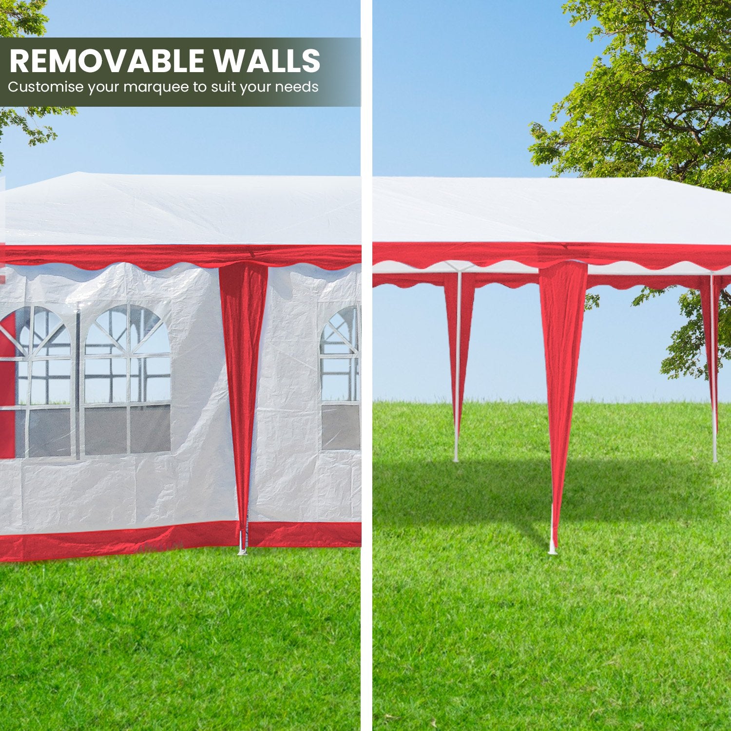 UV Resistant 4x8m Event Marquee Tent, Red - Wallaroo