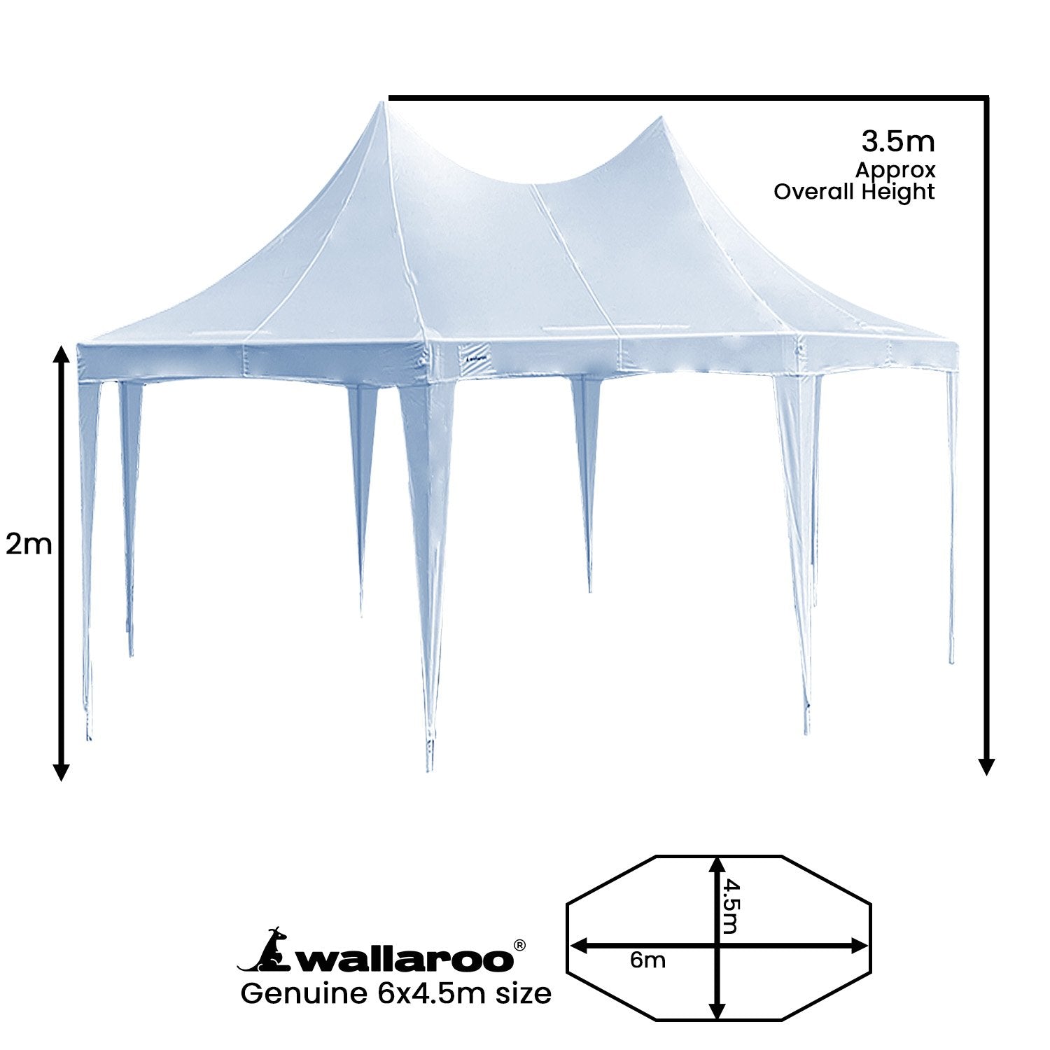 Elegant 6x4.5m Wedding Gazebo, PVC, Church Windows