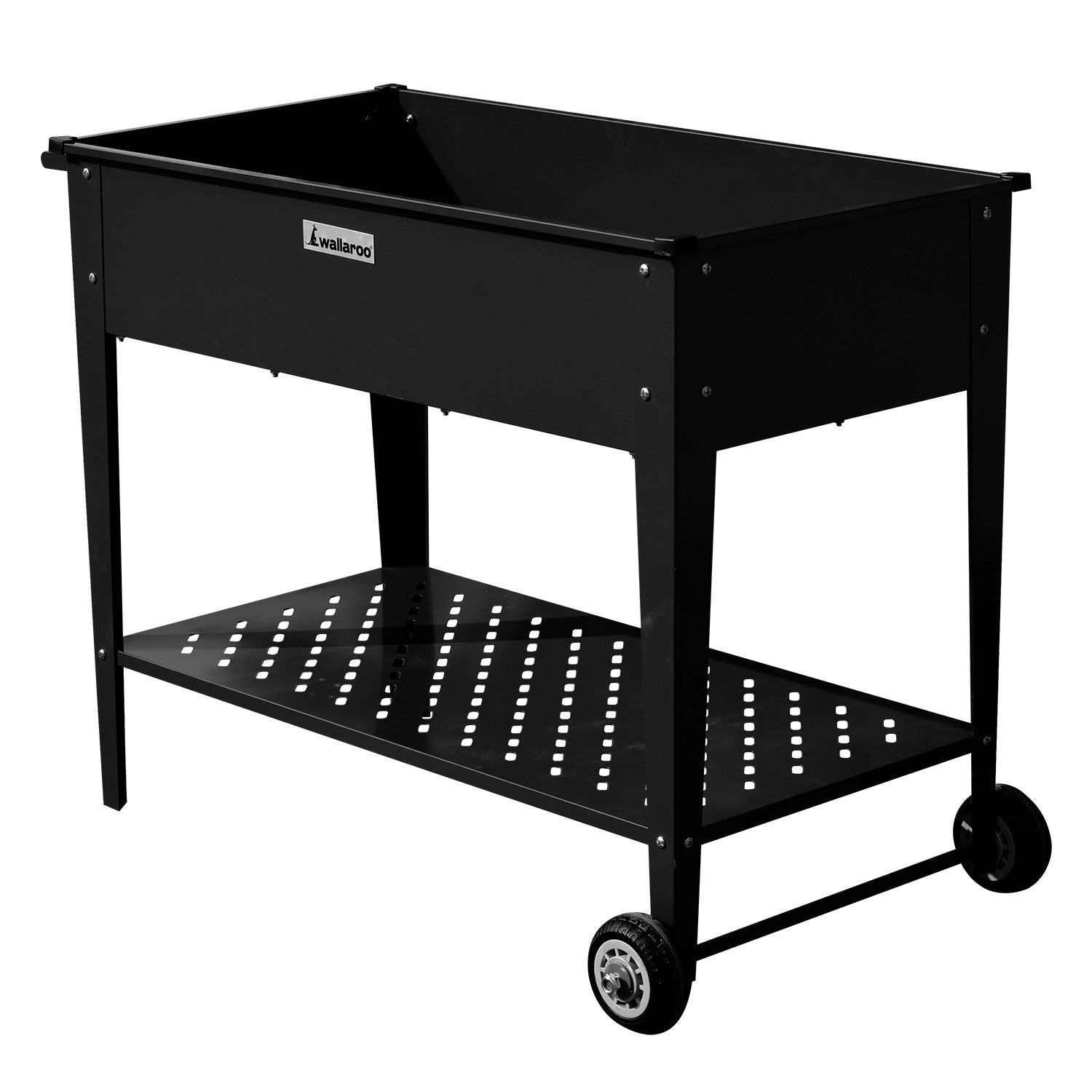 Portable Galvanized Steel Garden Bed w/ Shelf & Wheels, Wallaroo