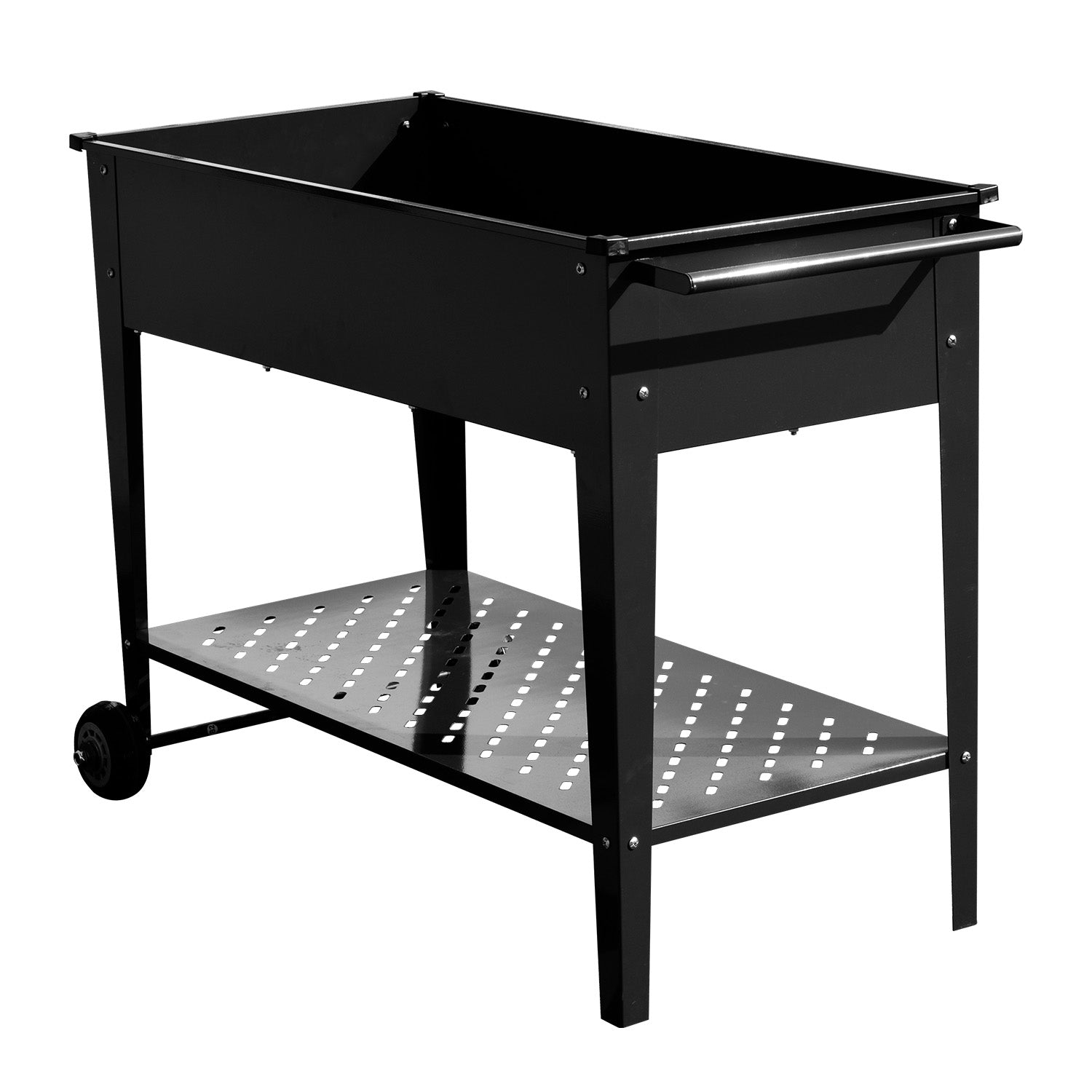 Portable Galvanized Steel Garden Bed w/ Shelf & Wheels, Wallaroo