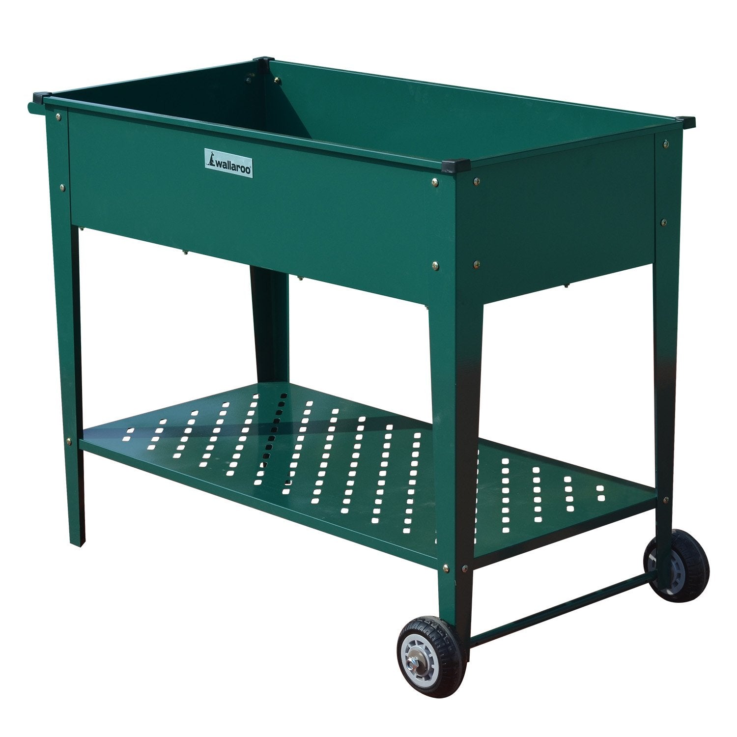 Portable Galvanized Steel Raised Planter with Storage - Wallaroo