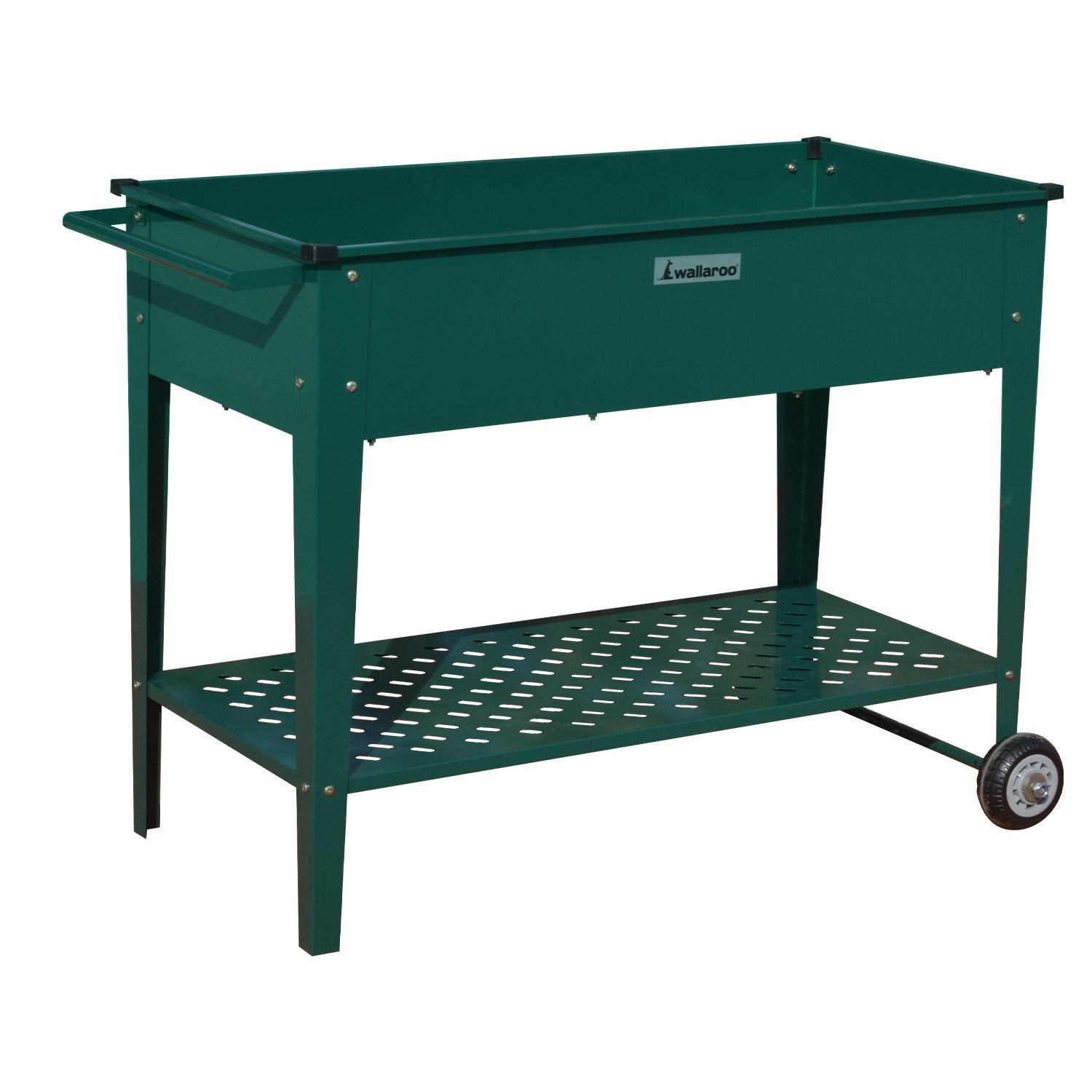 Portable Galvanized Steel Raised Planter with Storage - Wallaroo