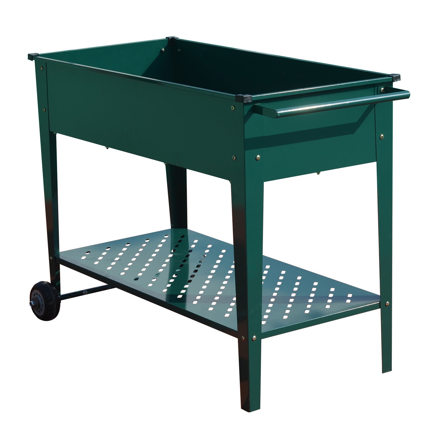 Portable Galvanized Steel Raised Planter with Storage - Wallaroo