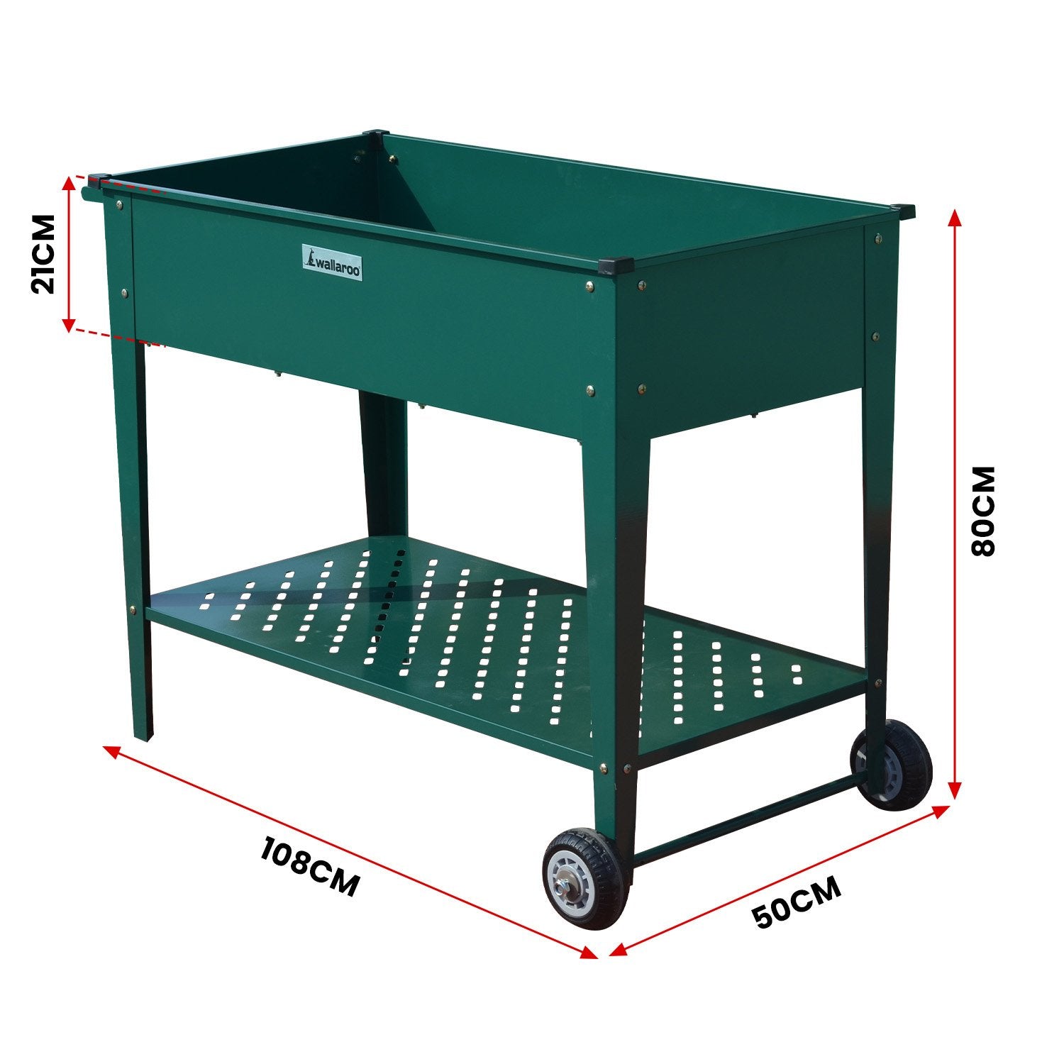 Portable Galvanized Steel Raised Planter with Storage - Wallaroo