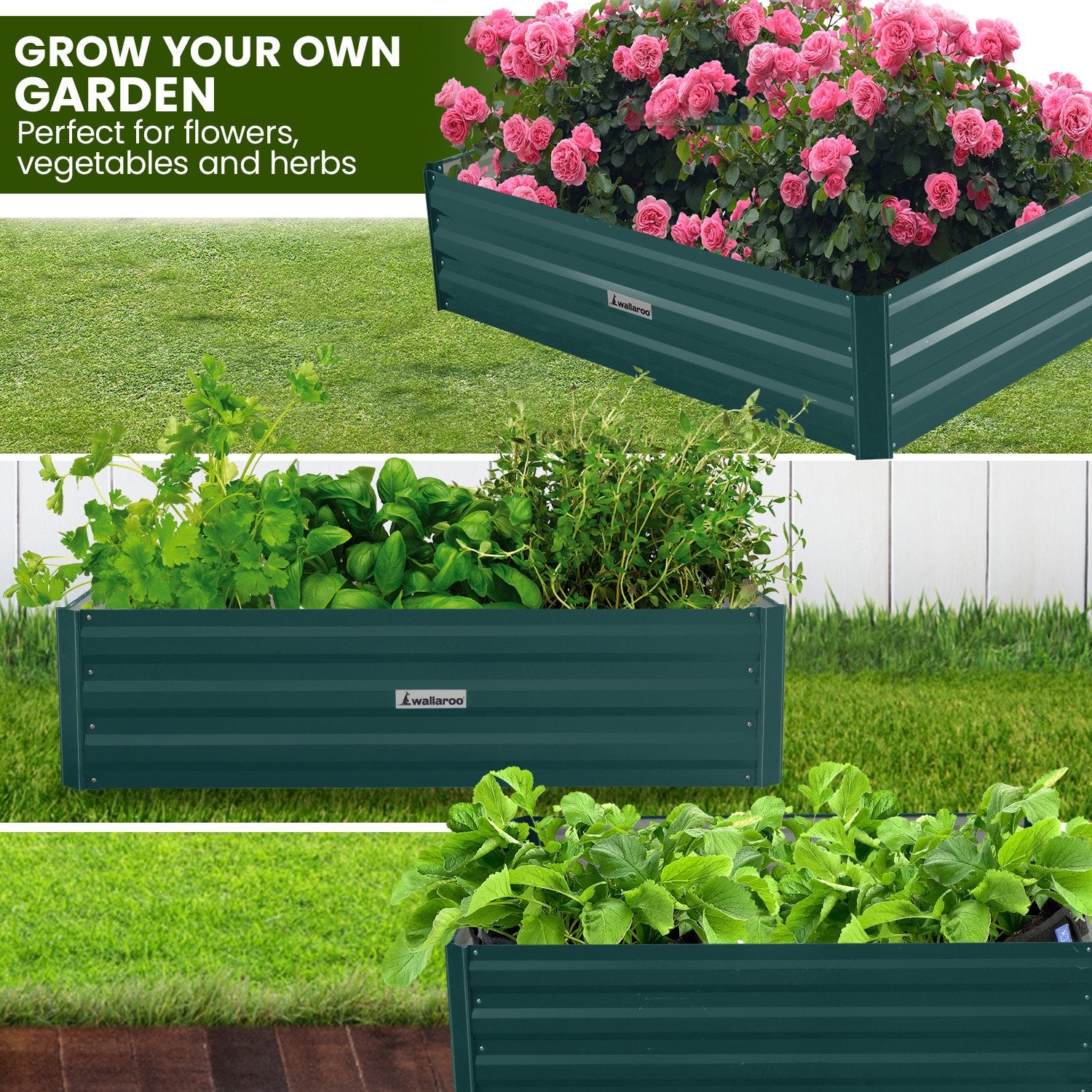 Quick Assembly Corrosion Resistant Galvanized Steel Garden Bed - Wallaroo