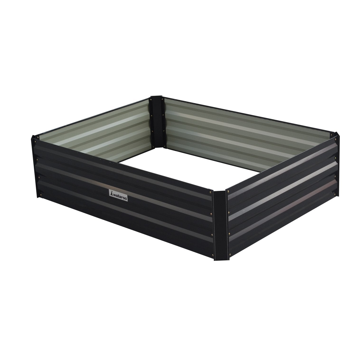 Galvanized Steel Garden Bed, 120x90x30cm, Black - Wallaroo