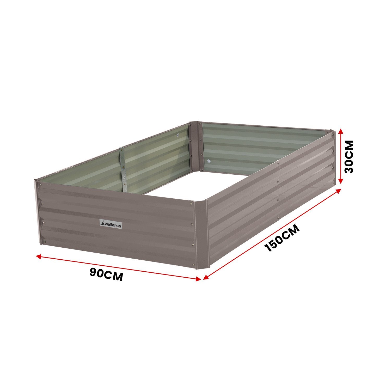 Corrosion-Resistant Galvanized Steel Garden Bed 150x90x30cm Wallaroo