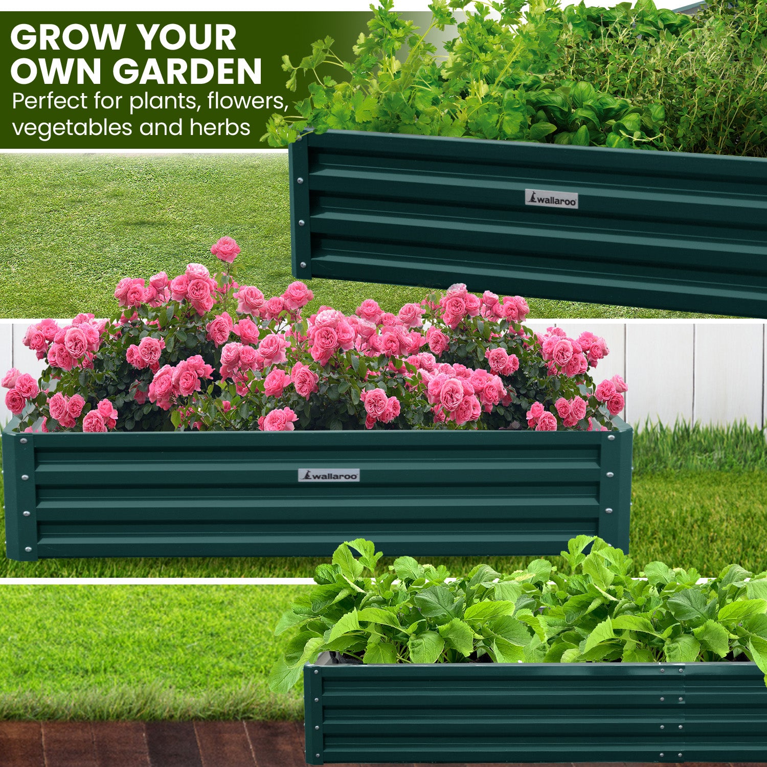 Corrosion Resistant Garden Bed Galvanized Steel 240x120x30cm Wallaroo