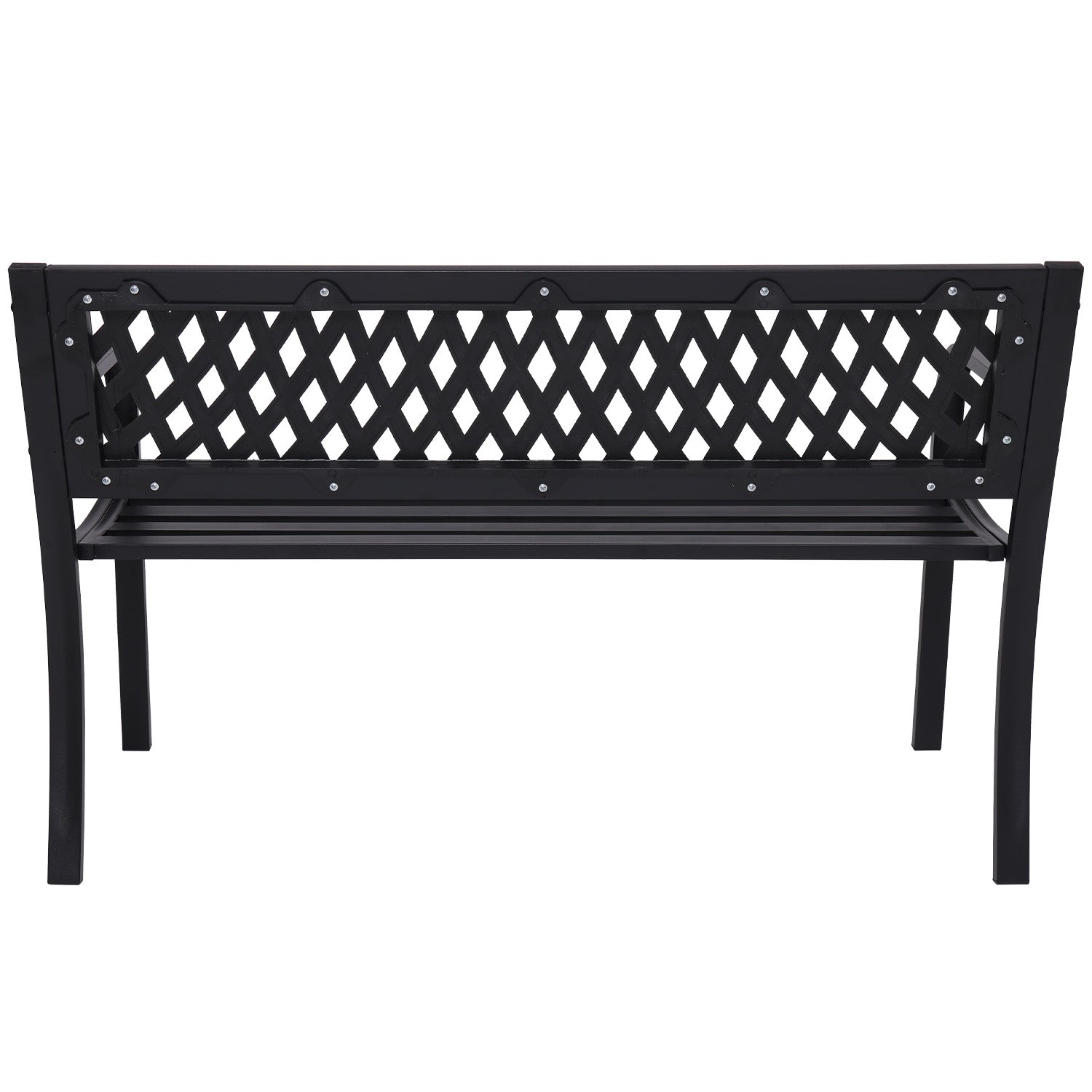 Weather-Resistant Steel Garden Bench - Cast Iron Backrest Wallaroo