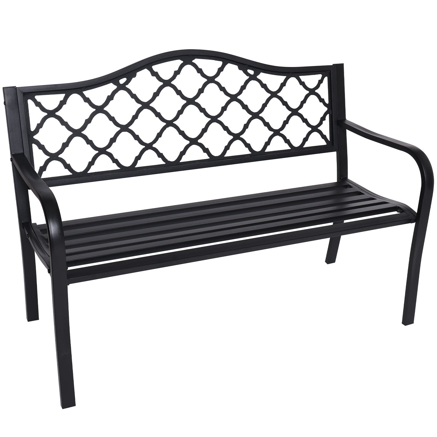 Weather-Resistant Garden Bench, Cast Iron Back – Wallaroo