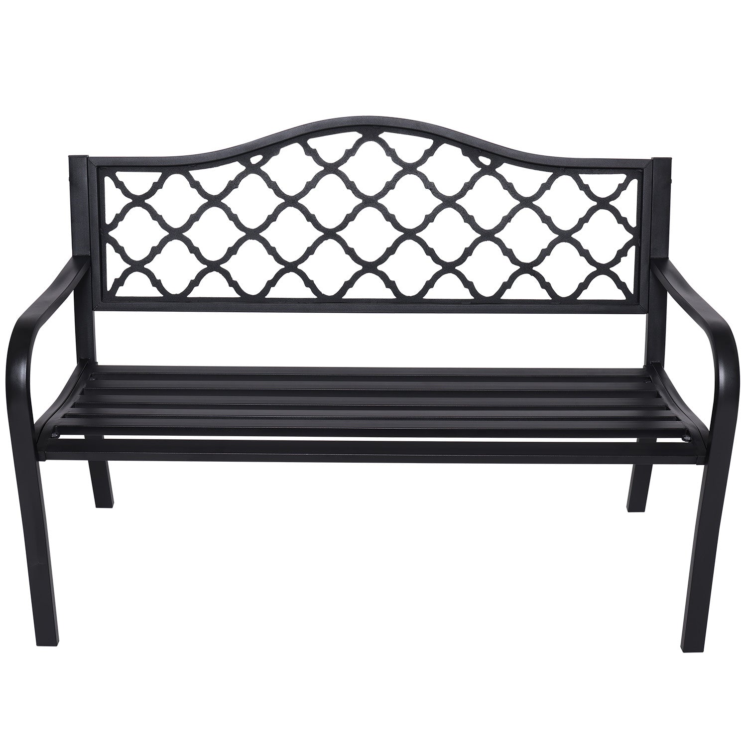 Weather-Resistant Garden Bench, Cast Iron Back – Wallaroo