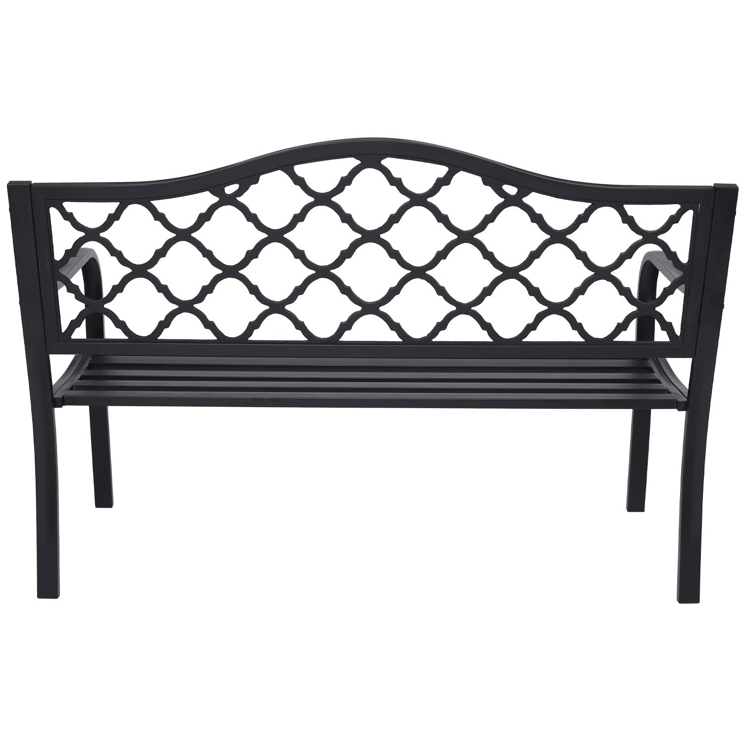 Weather-Resistant Garden Bench, Cast Iron Back – Wallaroo