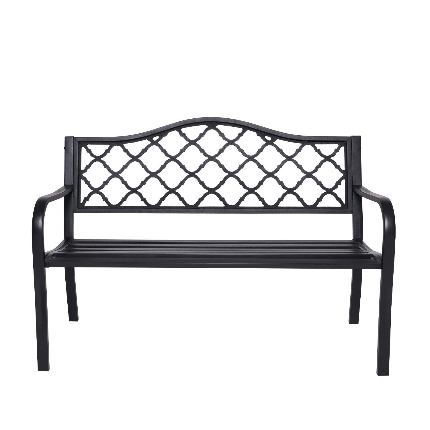 Weather-Resistant Garden Bench, Cast Iron Back – Wallaroo