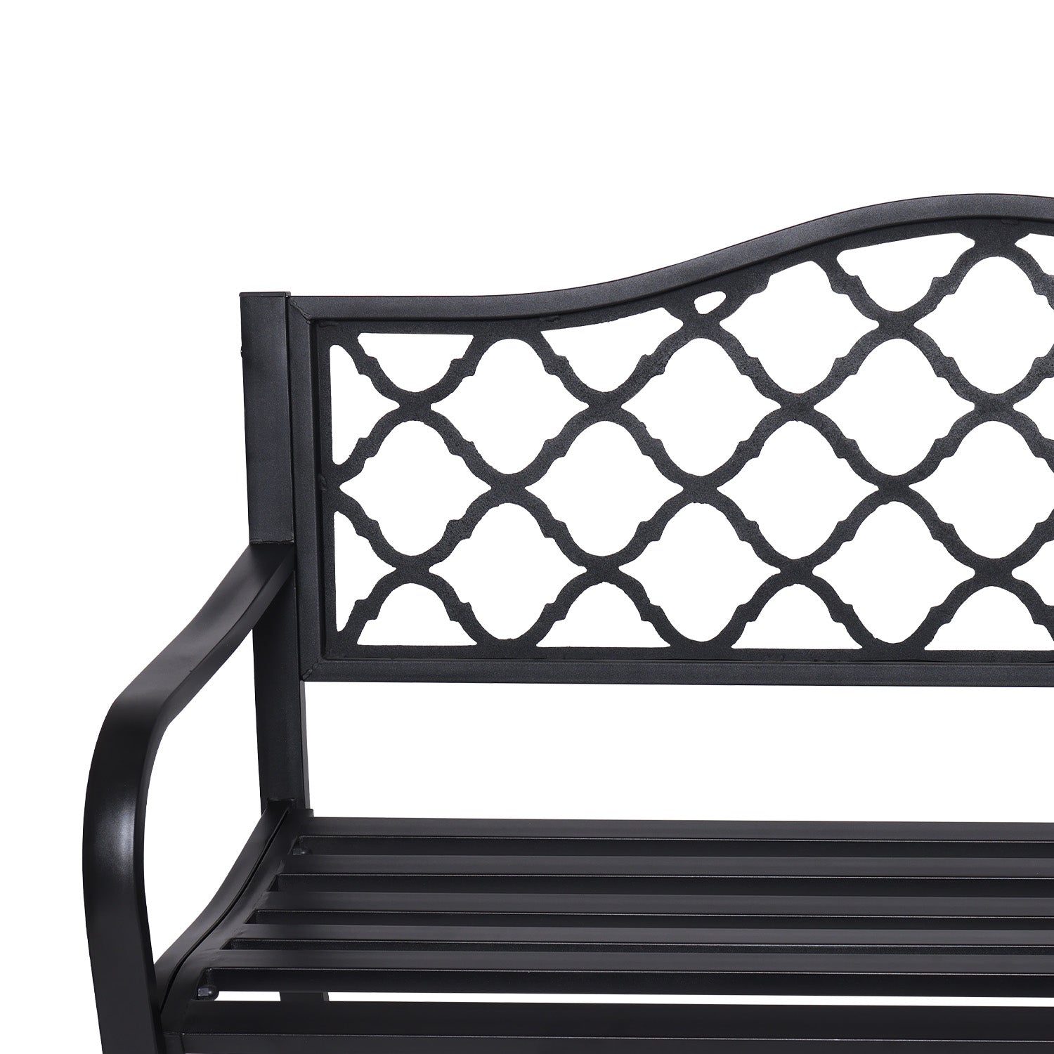 Weather-Resistant Garden Bench, Cast Iron Back – Wallaroo