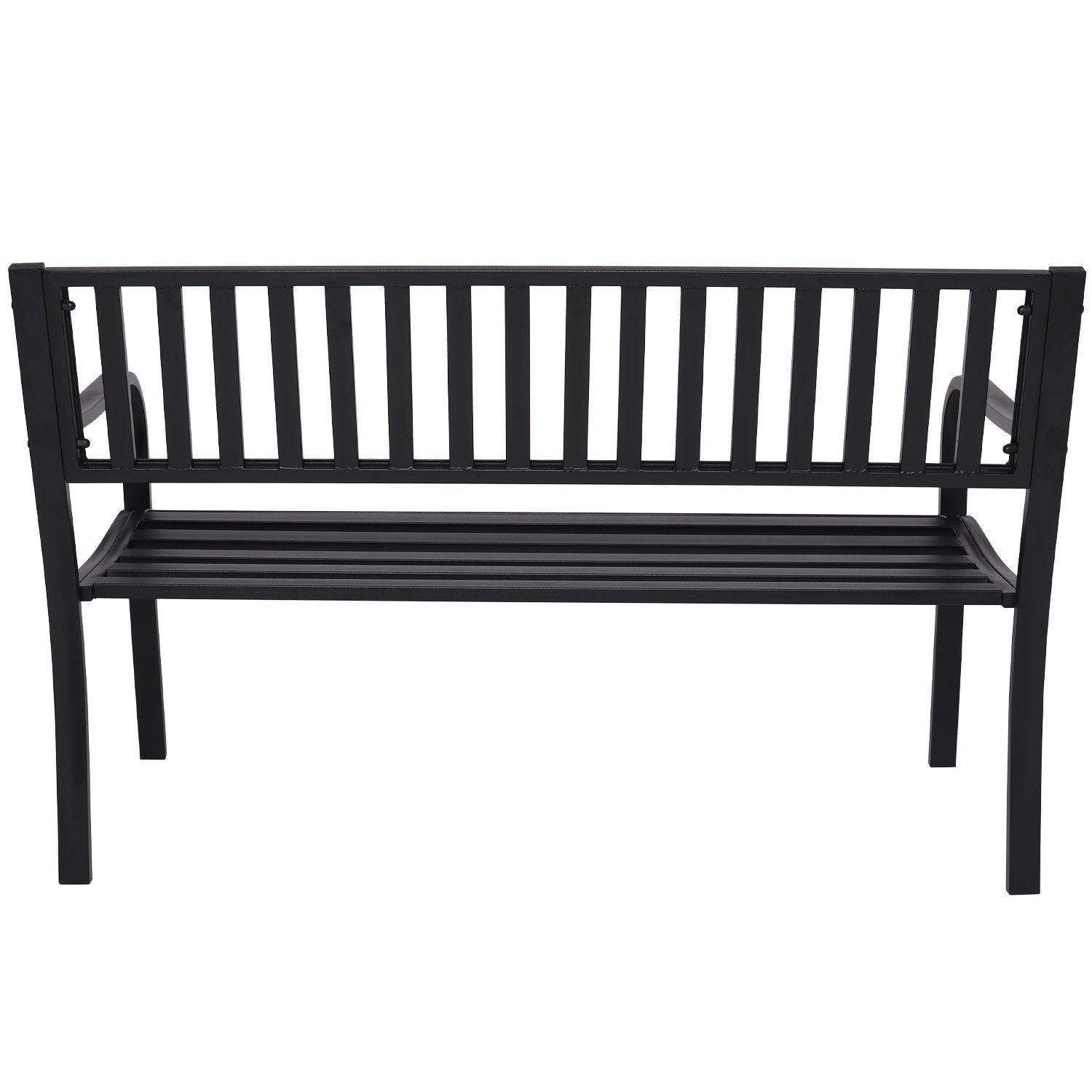 Weather-Resistant Steel Garden Bench, Cast Iron Backrest - Wallaroo