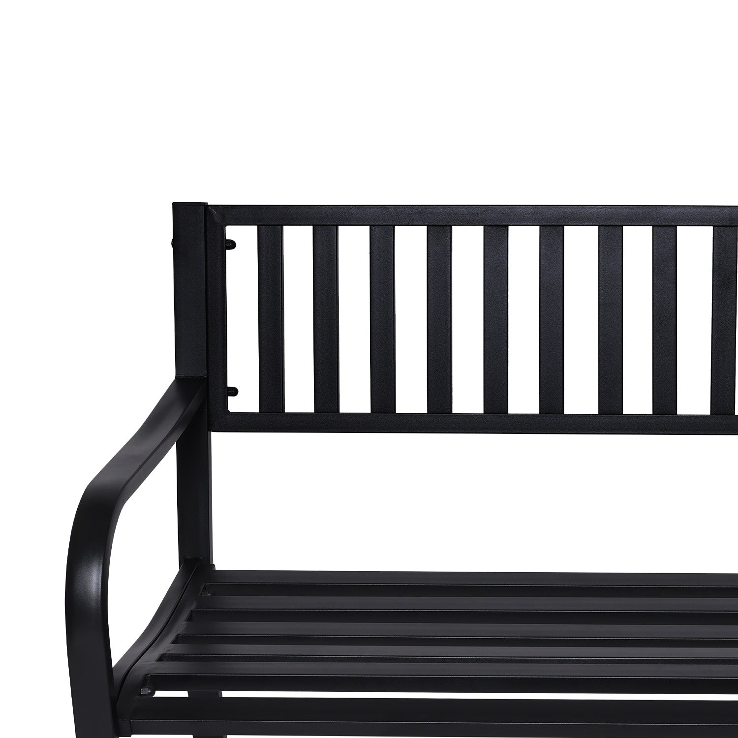 Weather-Resistant Steel Garden Bench, Cast Iron Backrest - Wallaroo